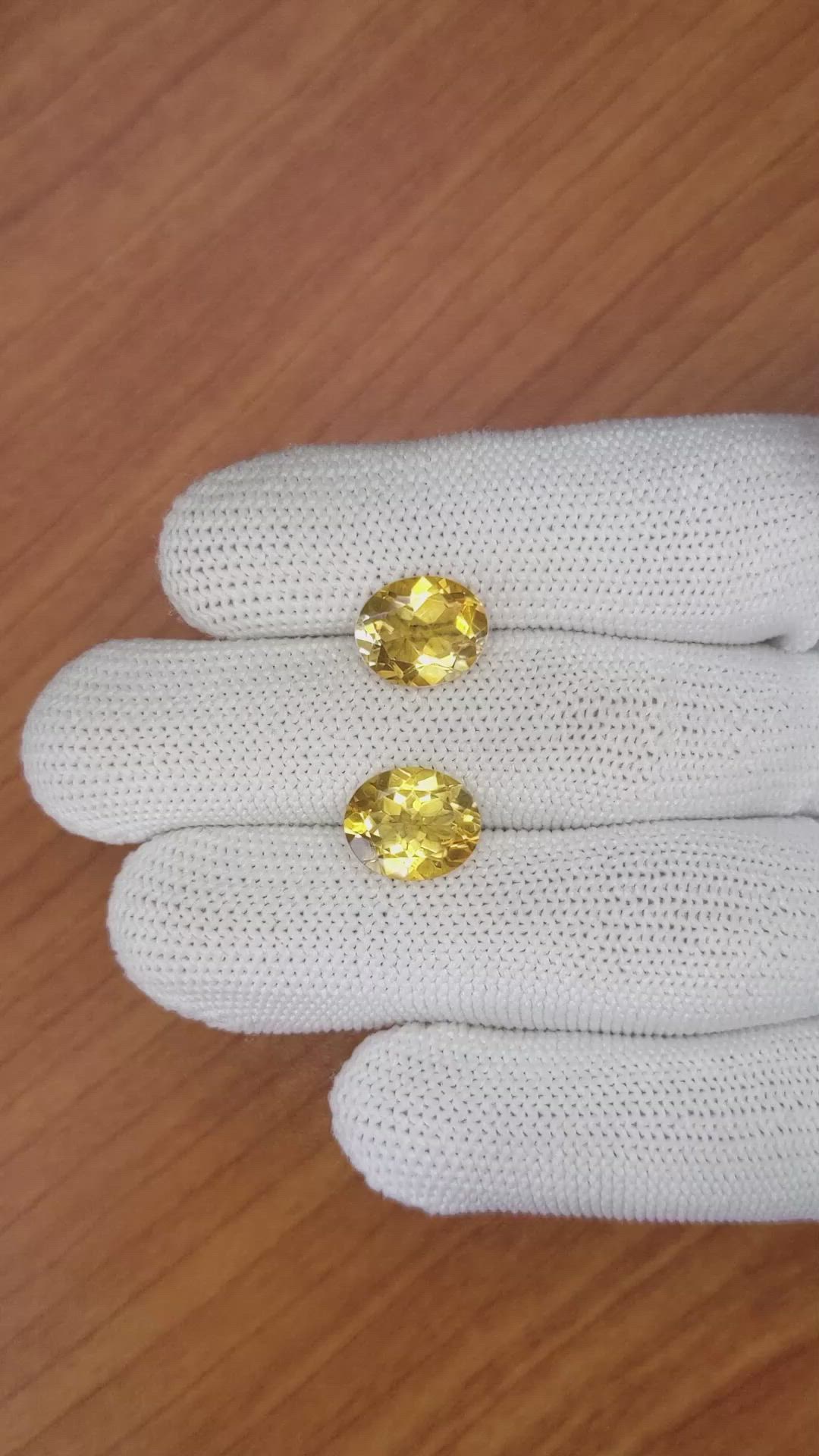 6.21&nbsp;Ct.Tw.Total Carat Weight Citrine Pair from Brazil Size Video