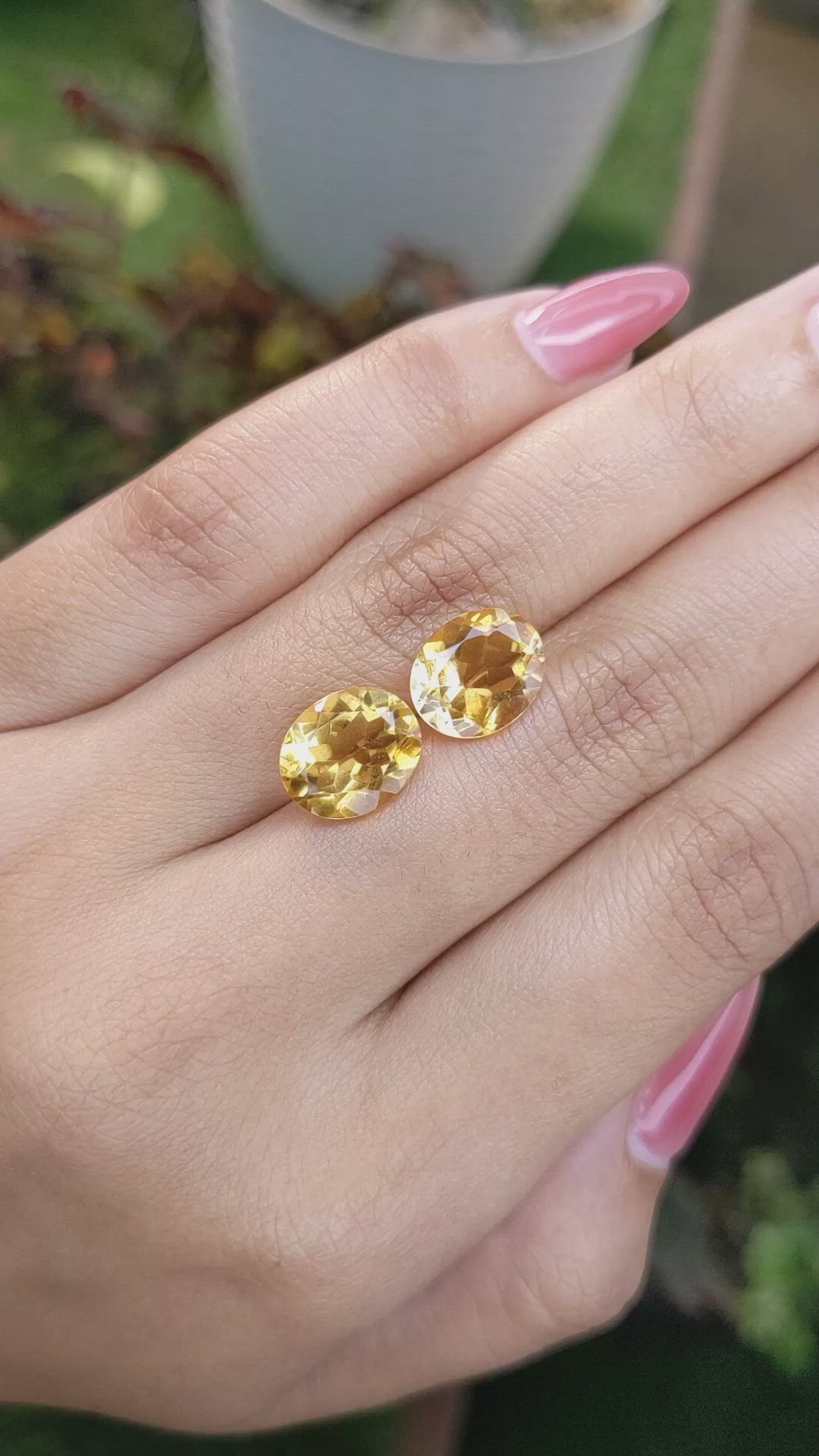 6.21&nbsp;Ct.Tw.Total Carat Weight Citrine Pair from Brazil Size Video