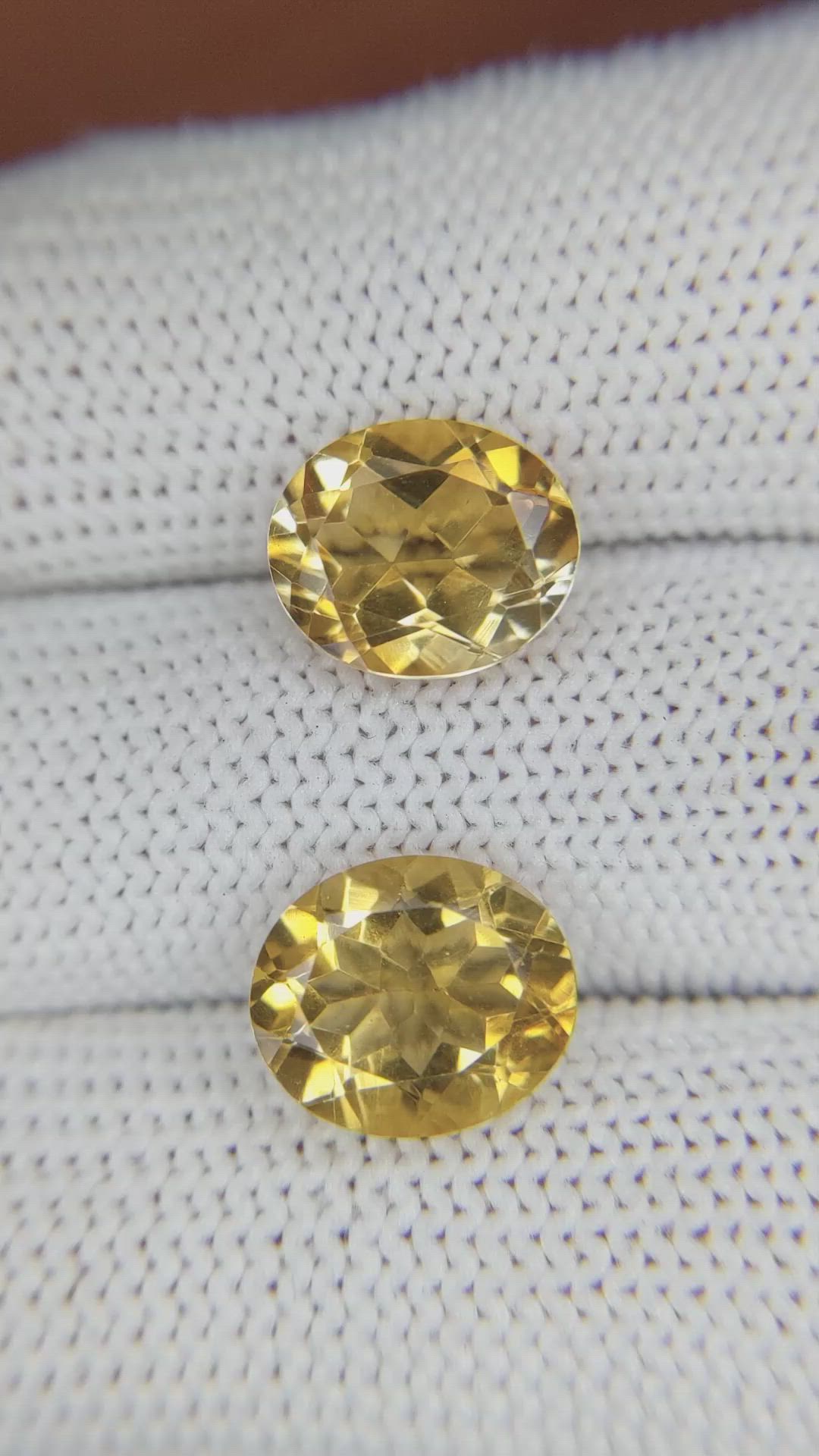 6.21&nbsp;Ct.Tw.Total Carat Weight Citrine Pair from Brazil Size Video