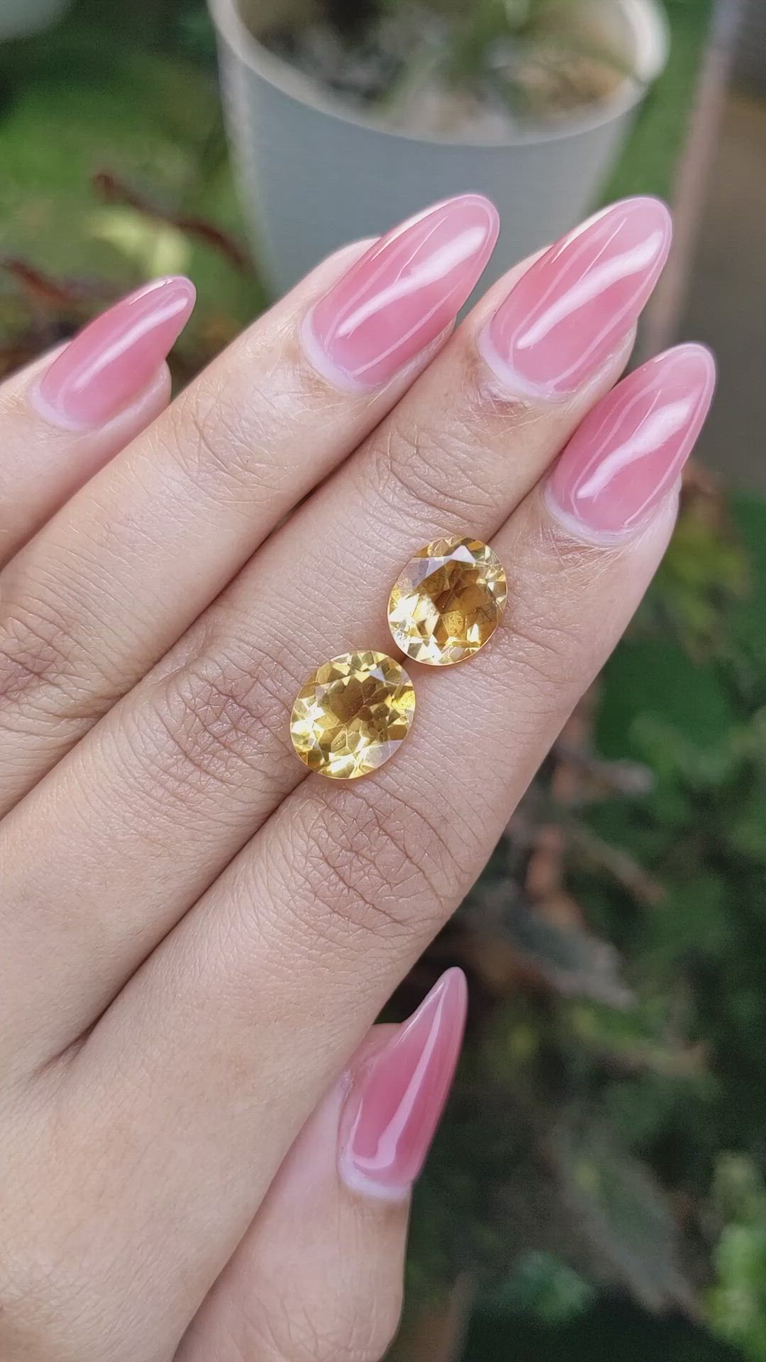 6.21&nbsp;Ct.Tw.Total Carat Weight Citrine Pair from Brazil Size Video