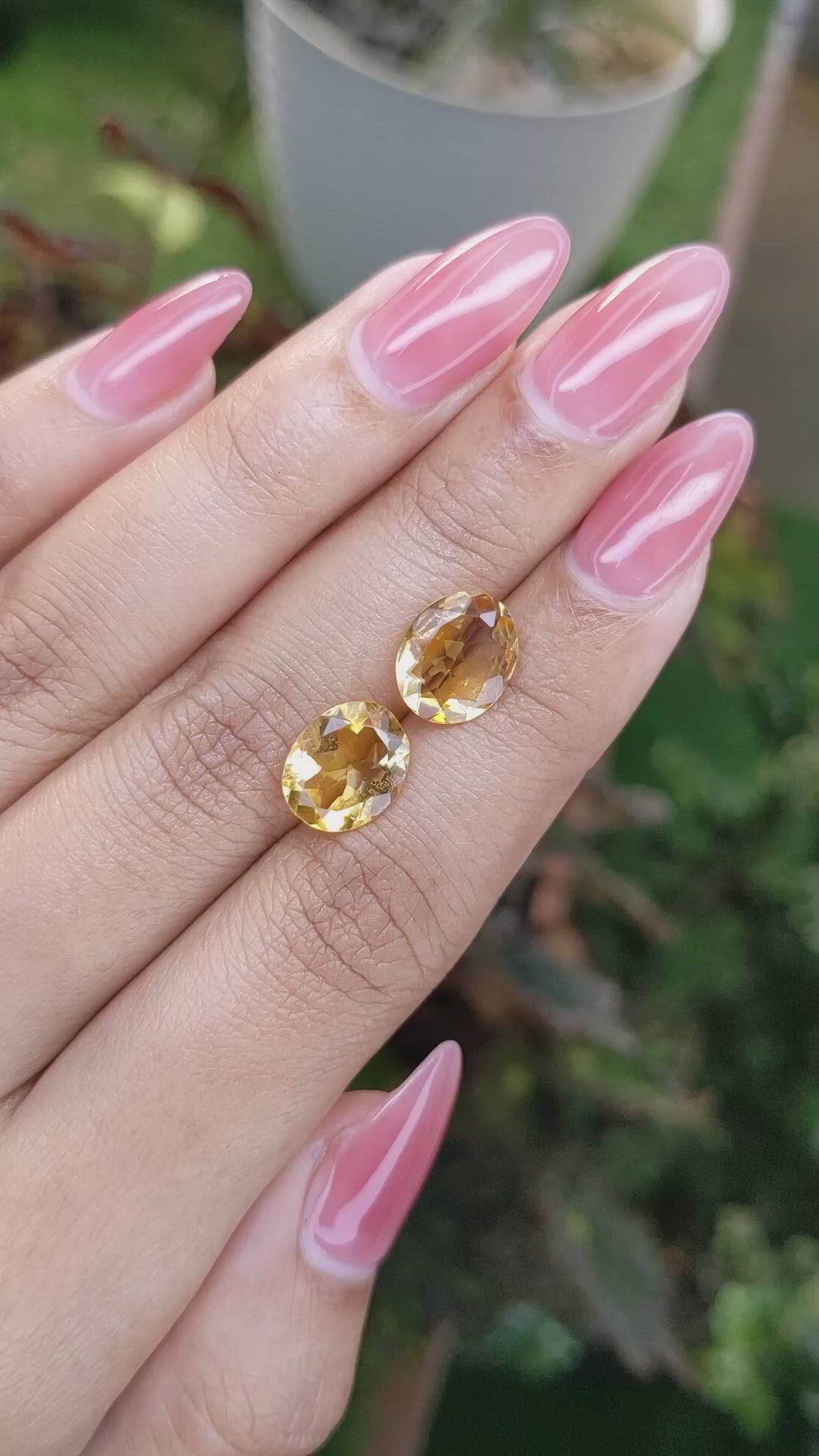 4.86&nbsp;Ct.Tw.Total Carat Weight Citrine Pair from Brazil Size Video