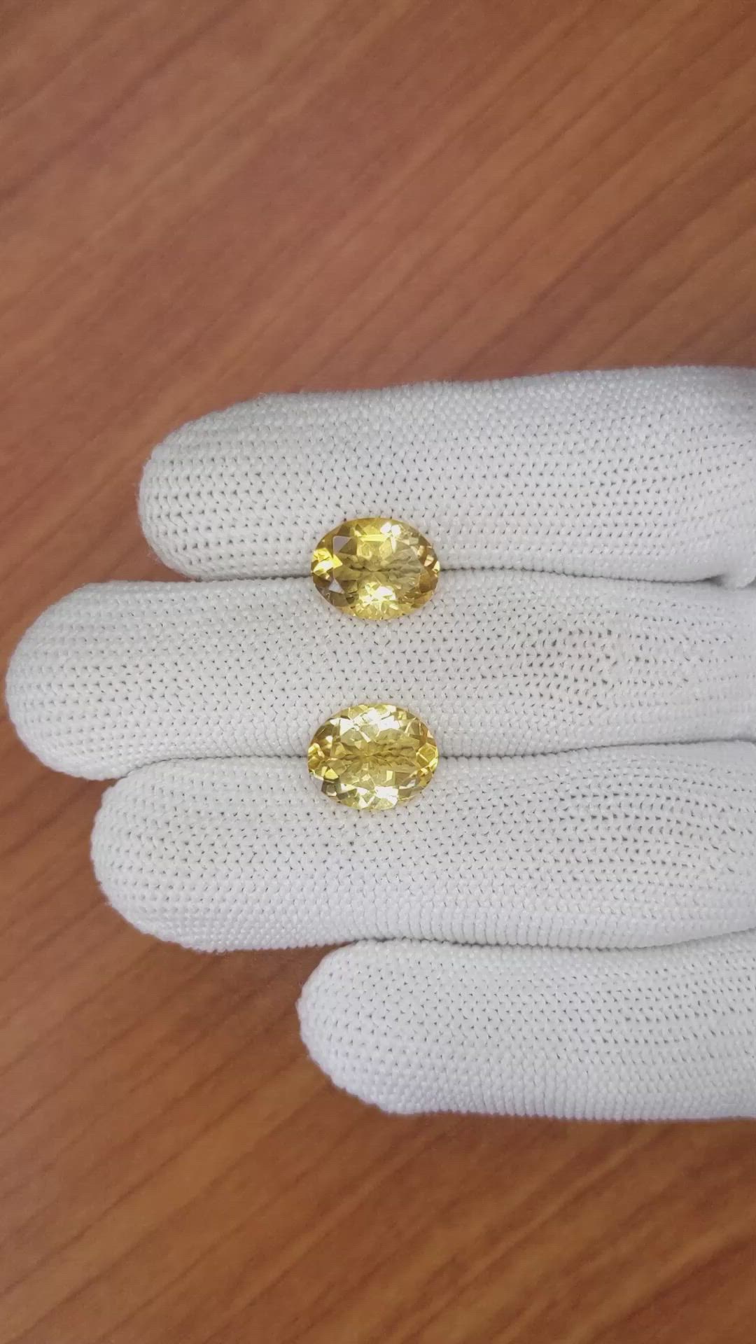 5.94&nbsp;Ct.Tw.Total Carat Weight Citrine Pair from Brazil Size Video