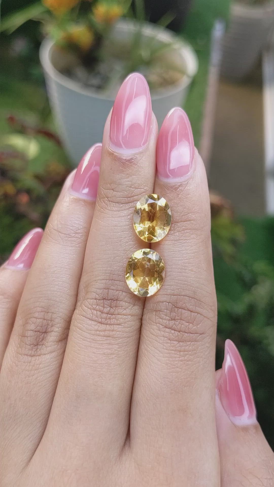 5.42&nbsp;Ct.Tw.Total Carat Weight Citrine Pair from Brazil Size Video