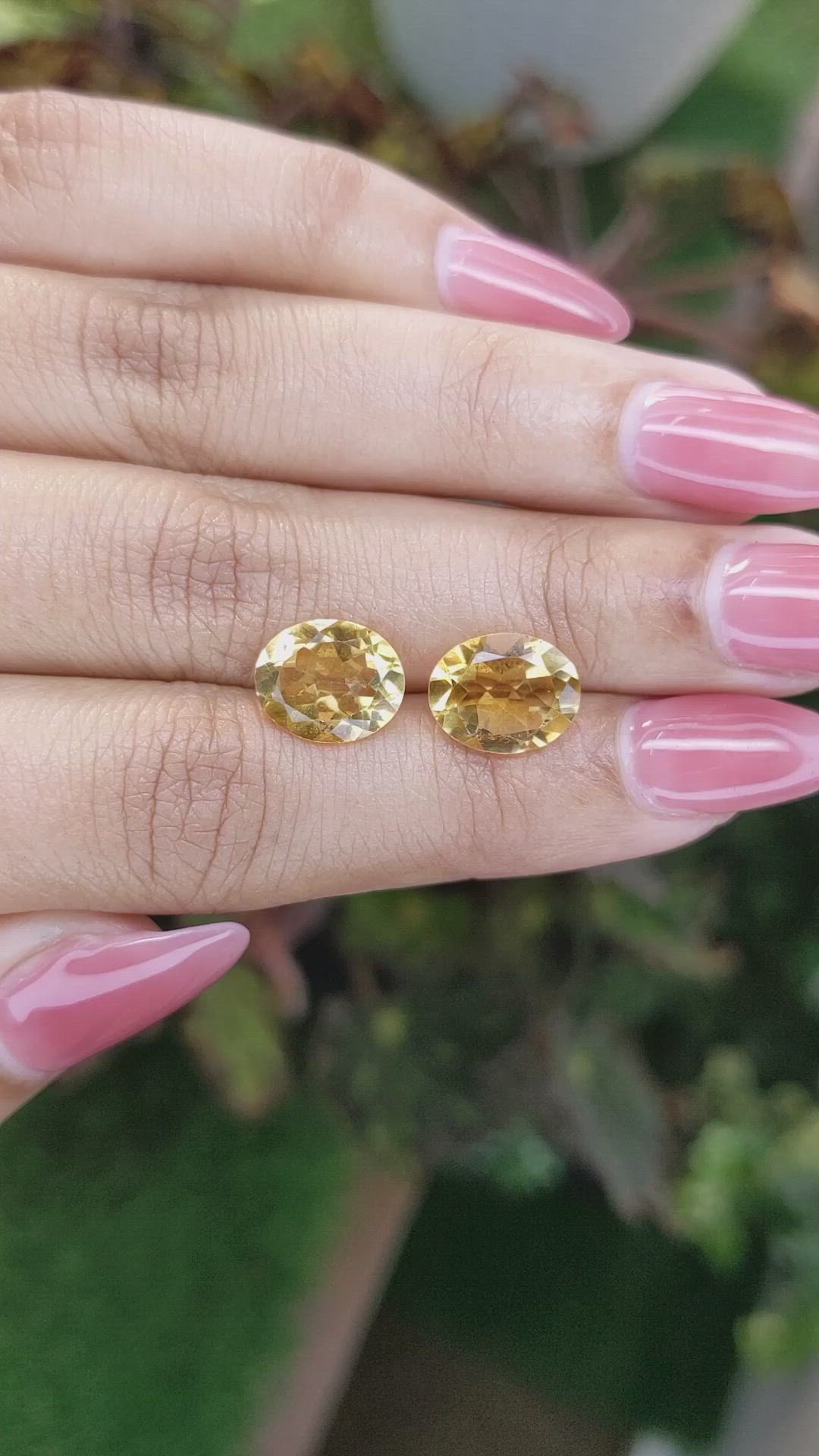 5.42&nbsp;Ct.Tw.Total Carat Weight Citrine Pair from Brazil Size Video