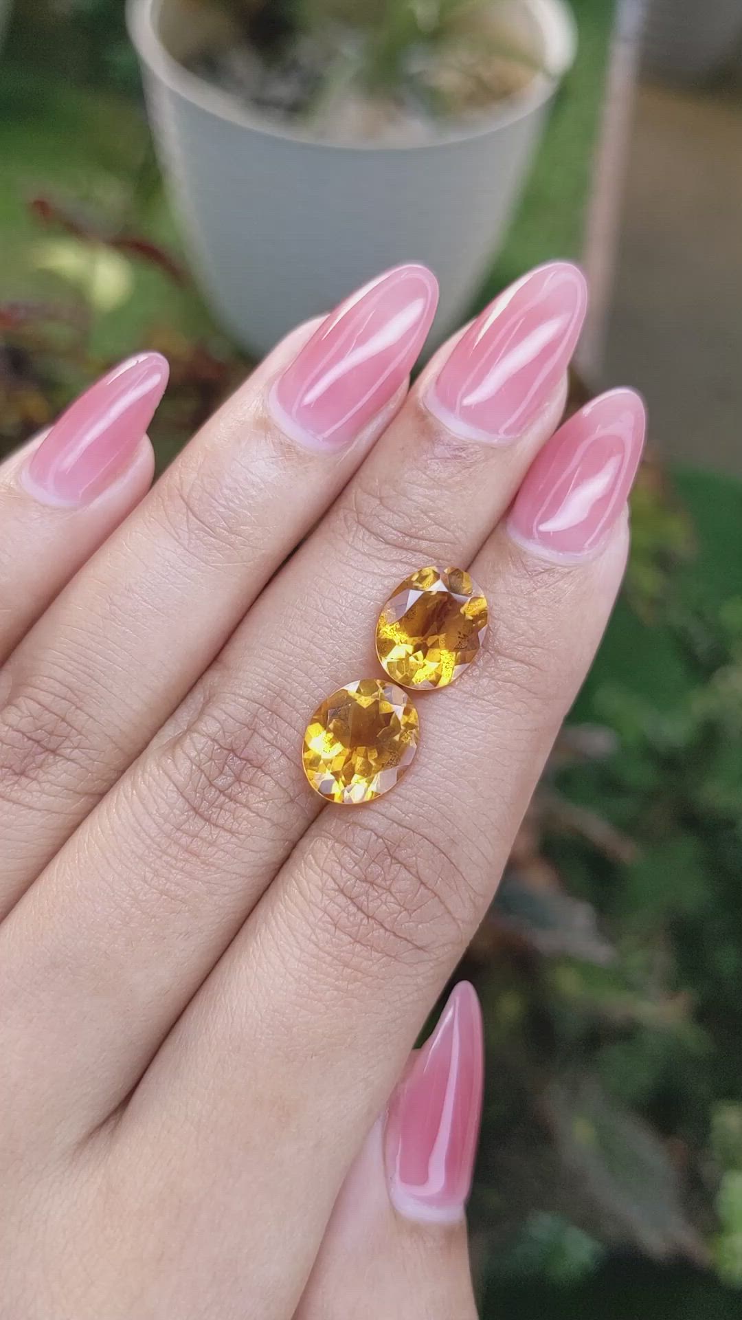 6.10&nbsp;Ct.Tw.Total Carat Weight Citrine Pair from Brazil Size Video