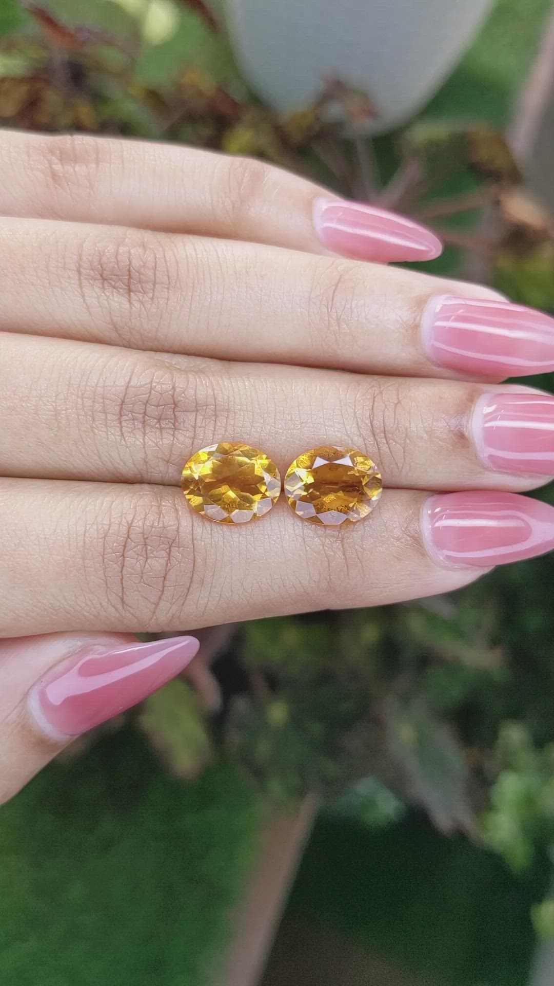 6.10&nbsp;Ct.Tw.Total Carat Weight Citrine Pair from Brazil Size Video