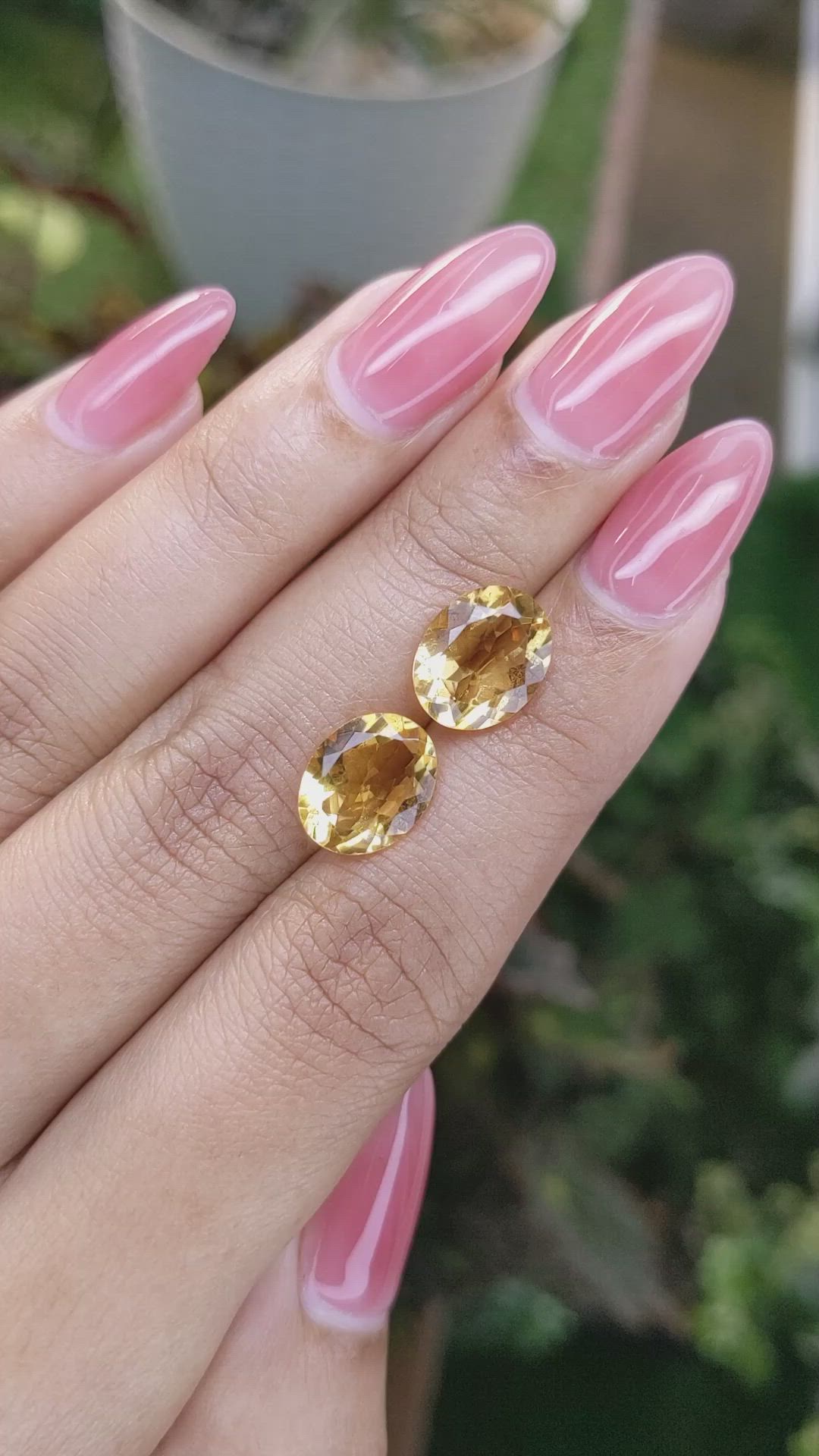 5.46&nbsp;Ct.Tw.Total Carat Weight Citrine Pair from Brazil Size Video