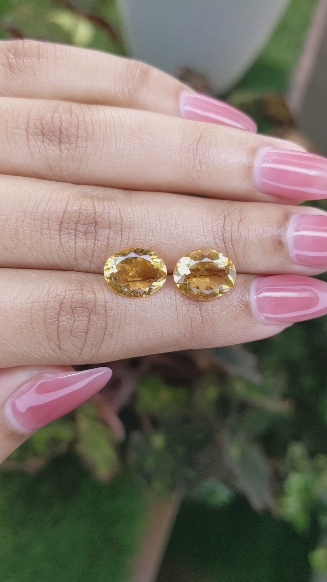 5.46&nbsp;Ct.Tw.Total Carat Weight Citrine Pair from Brazil Size Video