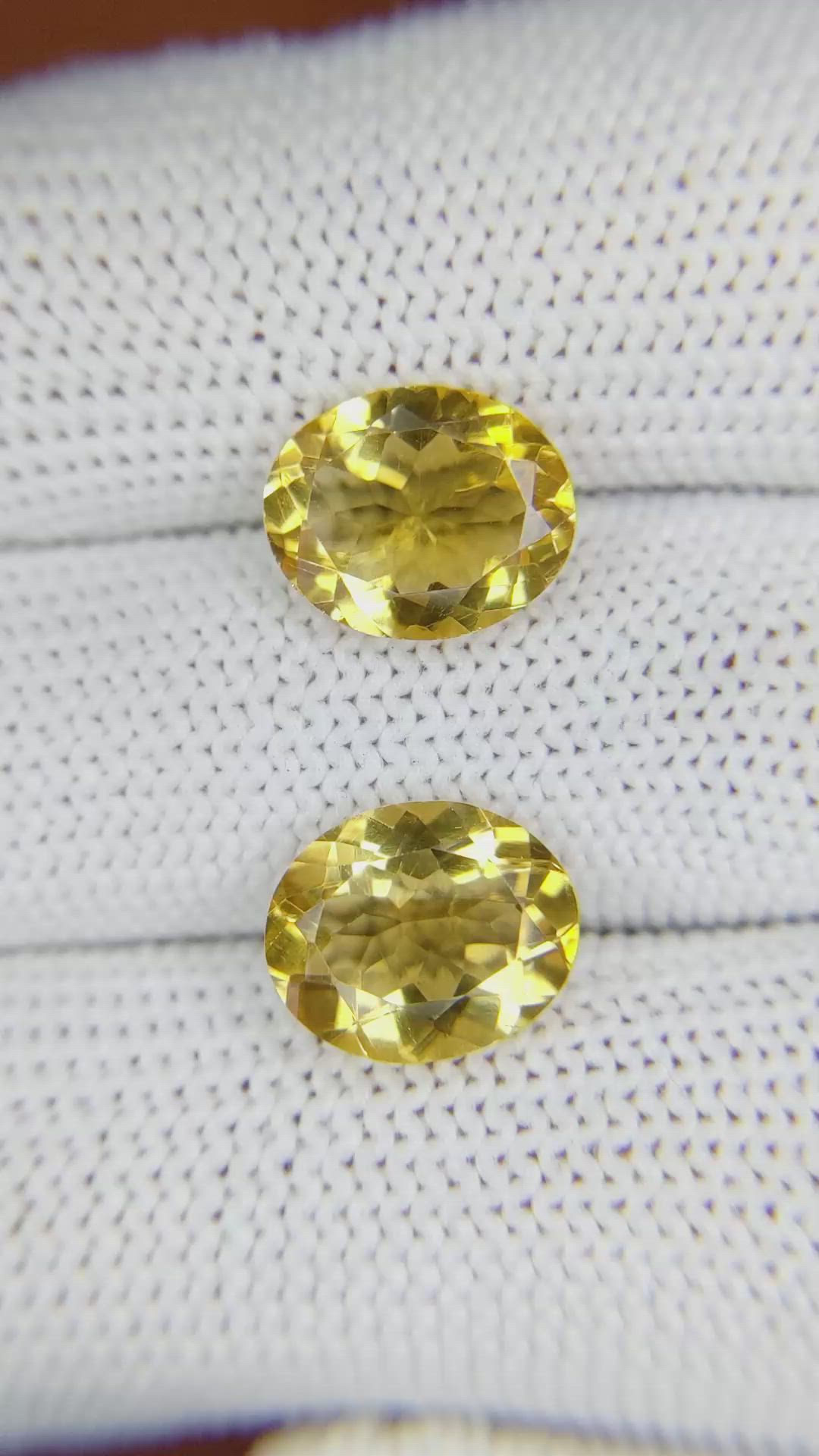 5.46&nbsp;Ct.Tw.Total Carat Weight Citrine Pair from Brazil Size Video