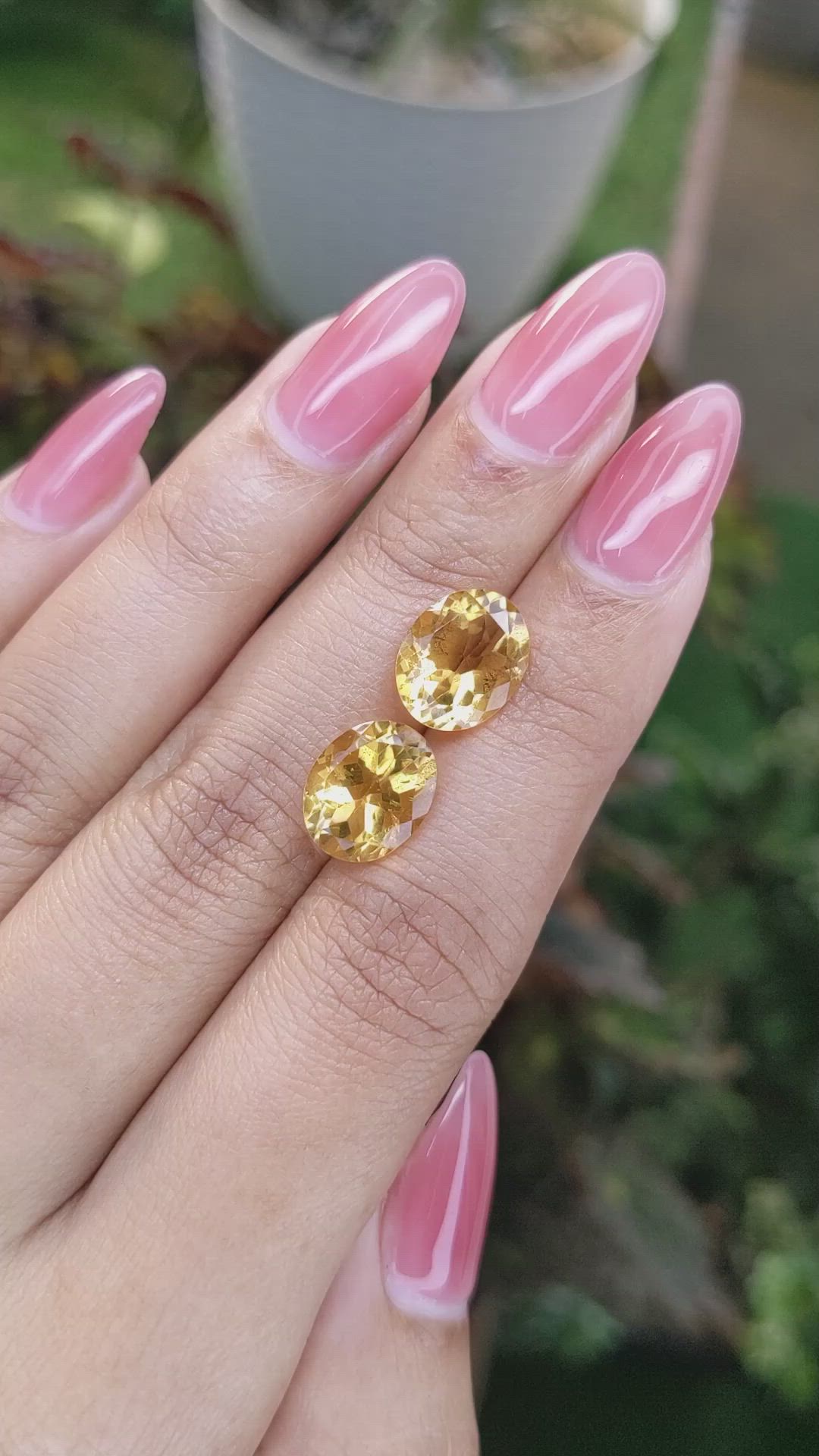 6.42&nbsp;Ct.Tw.Total Carat Weight Citrine Pair from Brazil Size Video