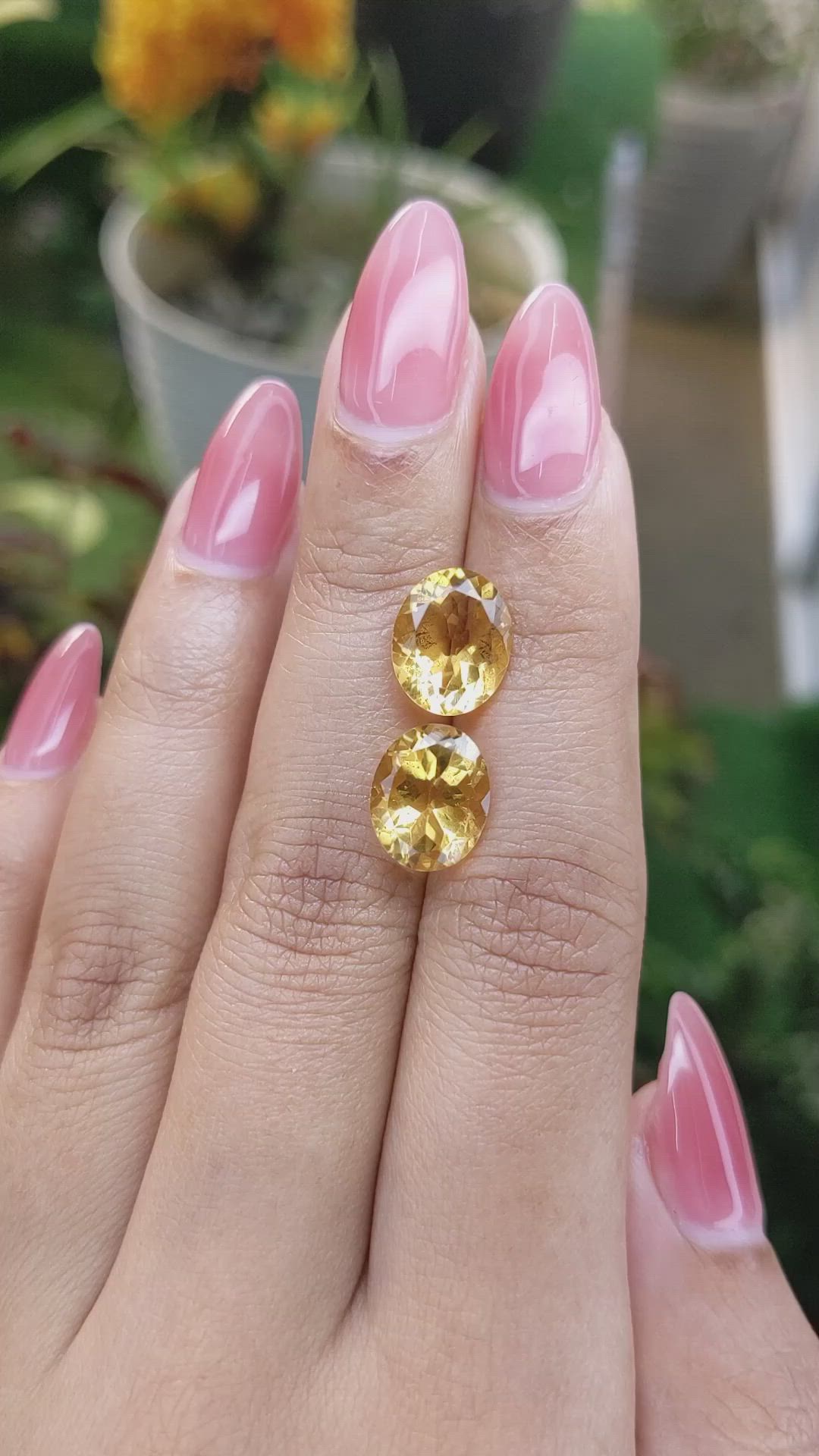 6.42&nbsp;Ct.Tw.Total Carat Weight Citrine Pair from Brazil Size Video