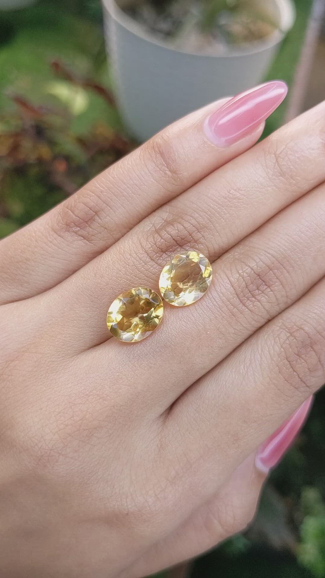 5.94&nbsp;Ct.Tw.Total Carat Weight Citrine Pair from Brazil Size Video