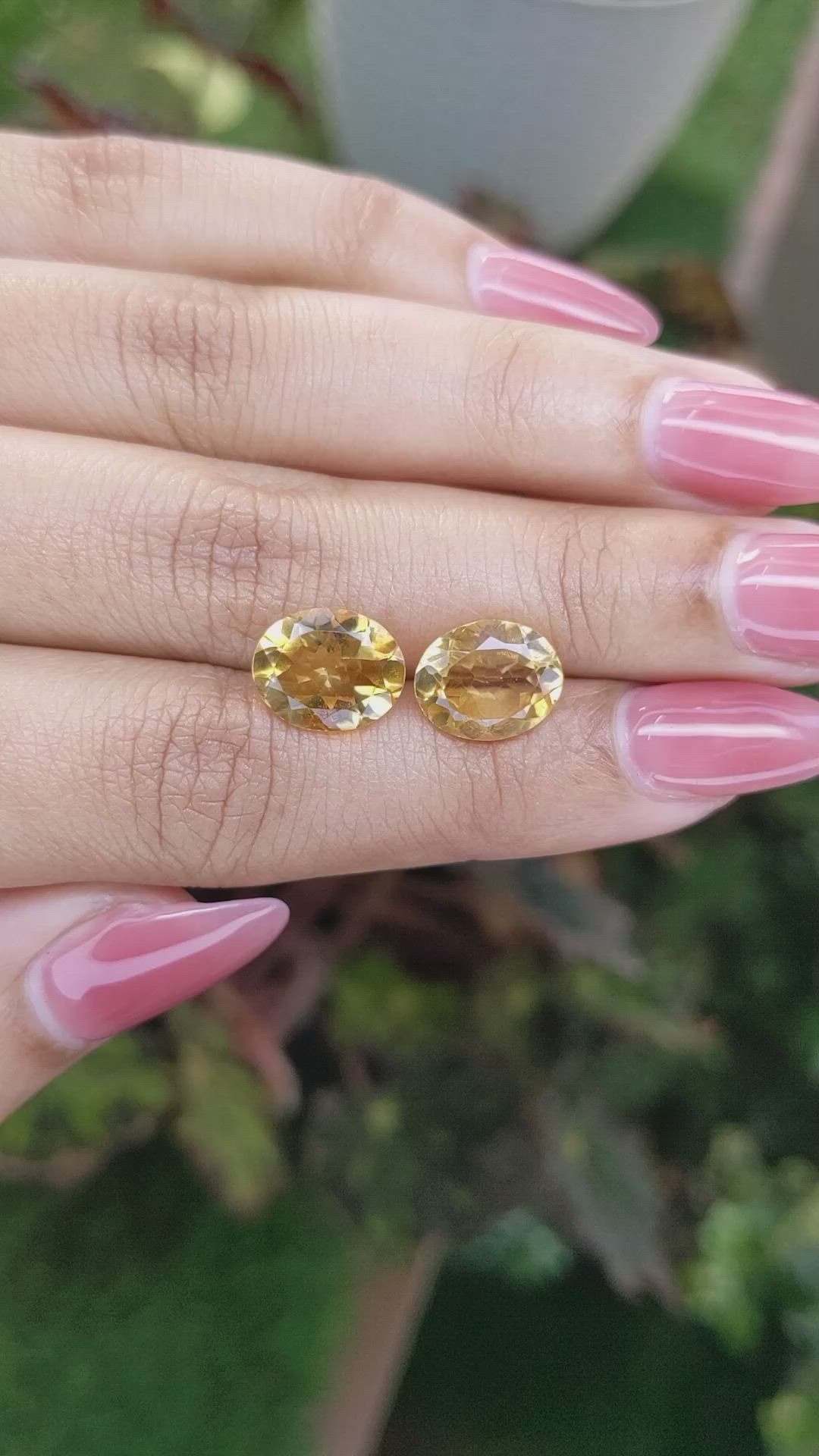 5.94&nbsp;Ct.Tw.Total Carat Weight Citrine Pair from Brazil Size Video
