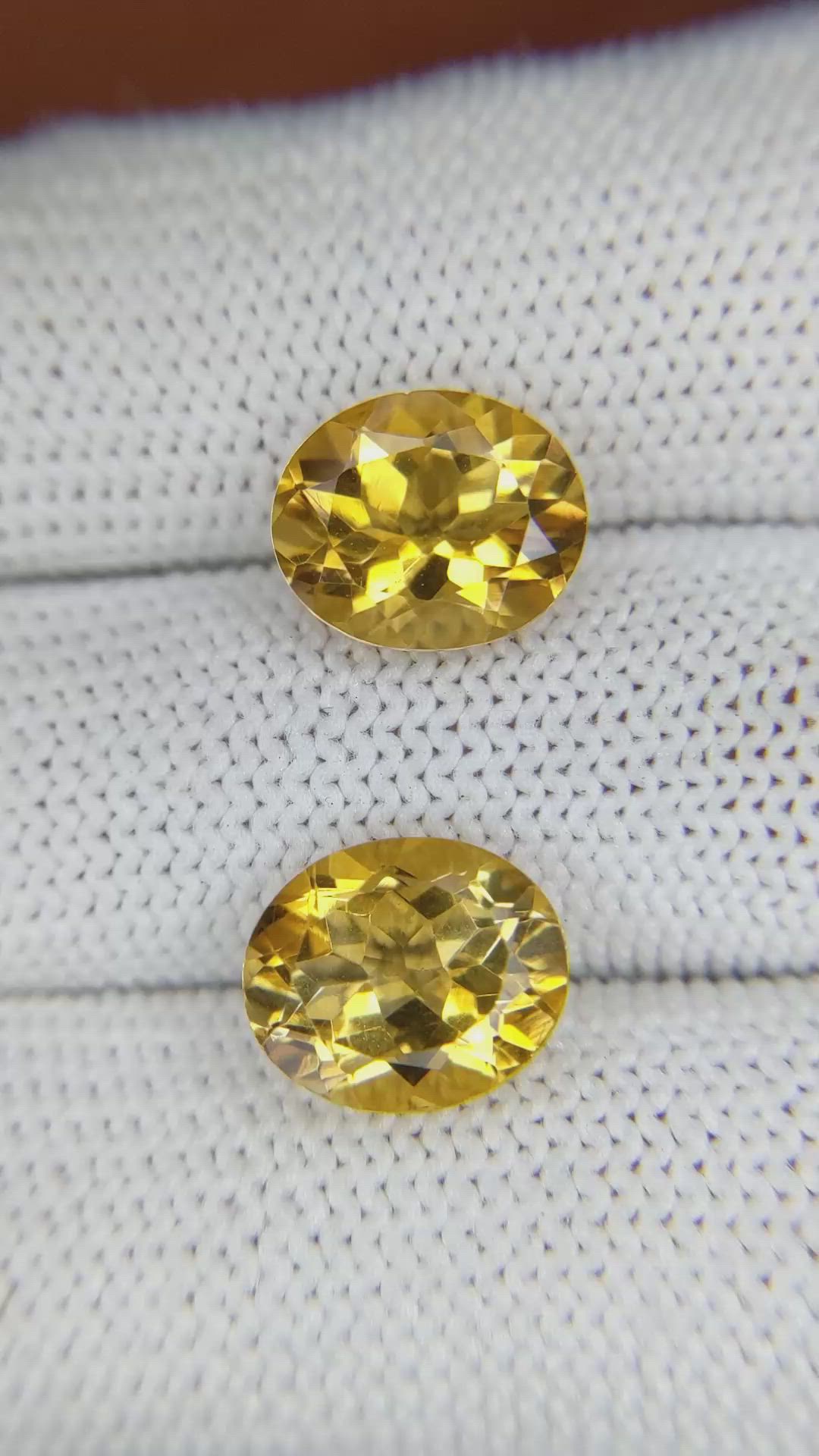 6.50&nbsp;Ct.Tw.Total Carat Weight Citrine Pair from Brazil Size Video