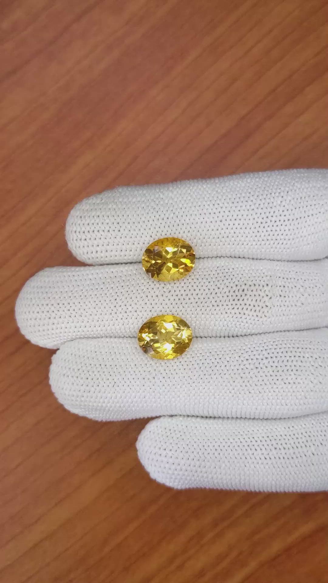 6.50&nbsp;Ct.Tw.Total Carat Weight Citrine Pair from Brazil Size Video