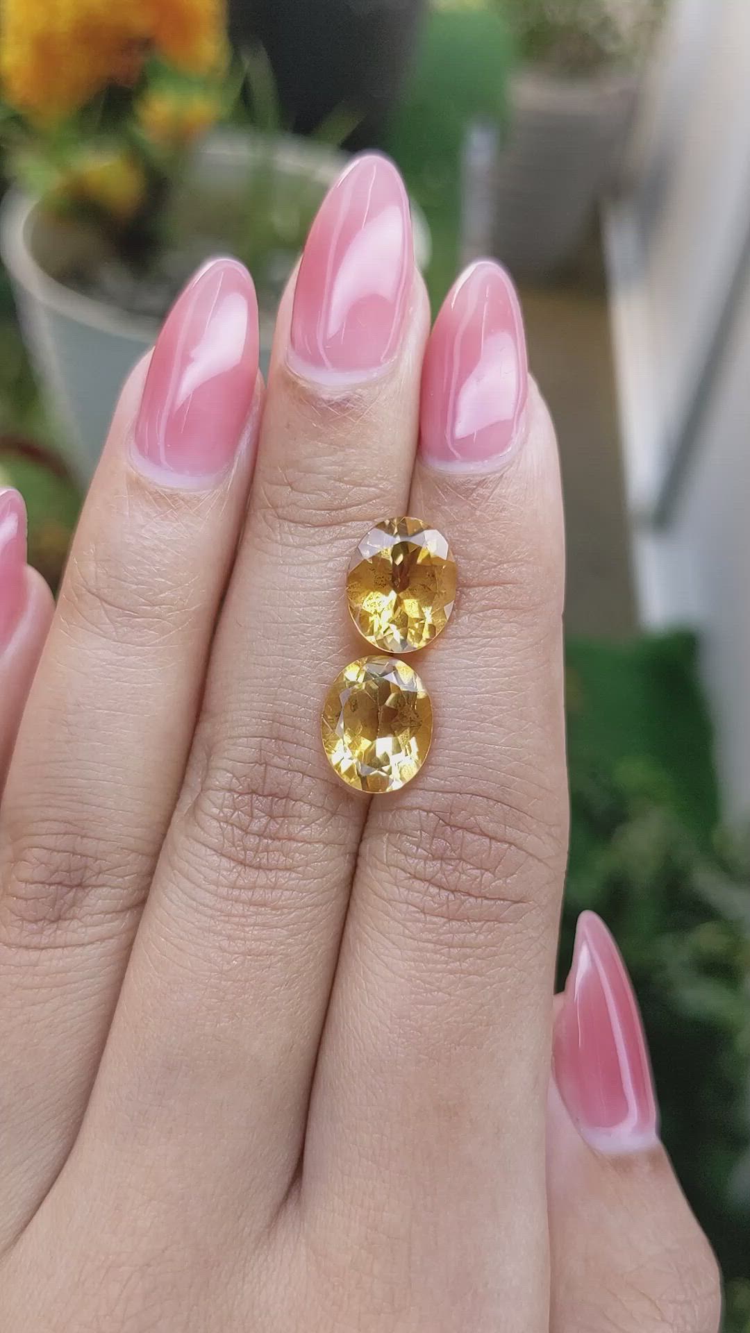 6.50&nbsp;Ct.Tw.Total Carat Weight Citrine Pair from Brazil Size Video