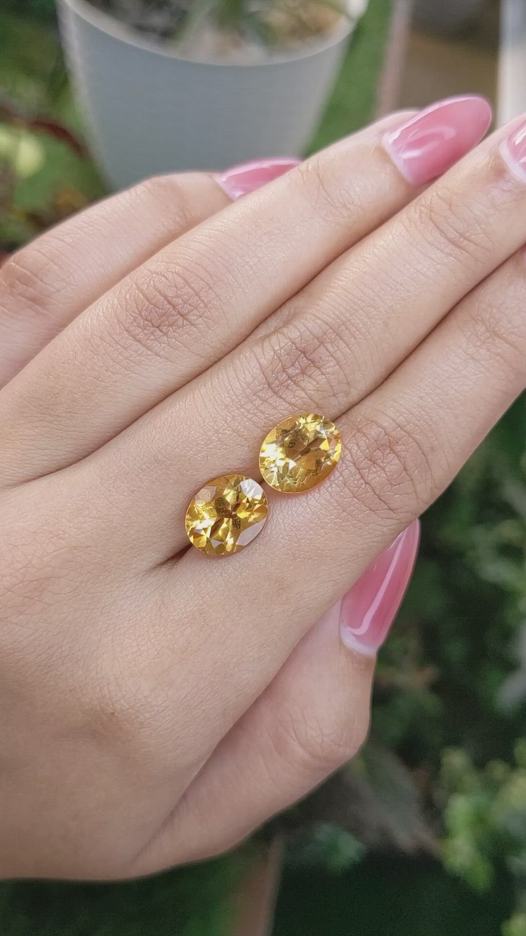 6.50&nbsp;Ct.Tw.Total Carat Weight Citrine Pair from Brazil Size Video