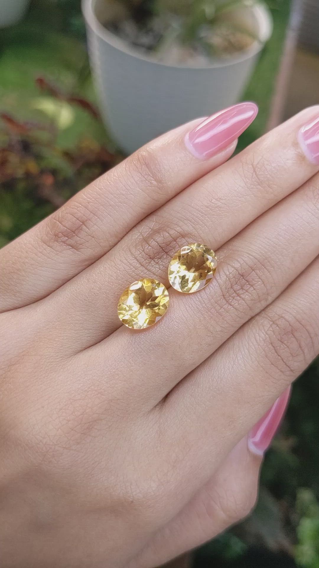 6.33&nbsp;Ct.Tw.Total Carat Weight Citrine Pair from Brazil Size Video