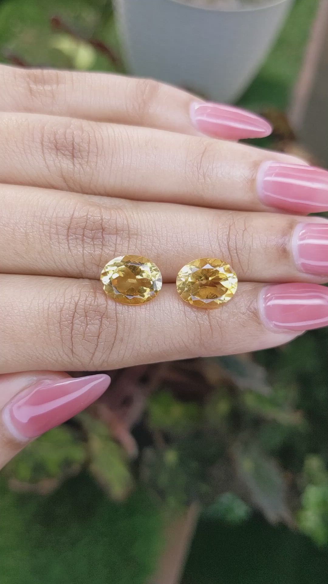 6.33&nbsp;Ct.Tw.Total Carat Weight Citrine Pair from Brazil Size Video