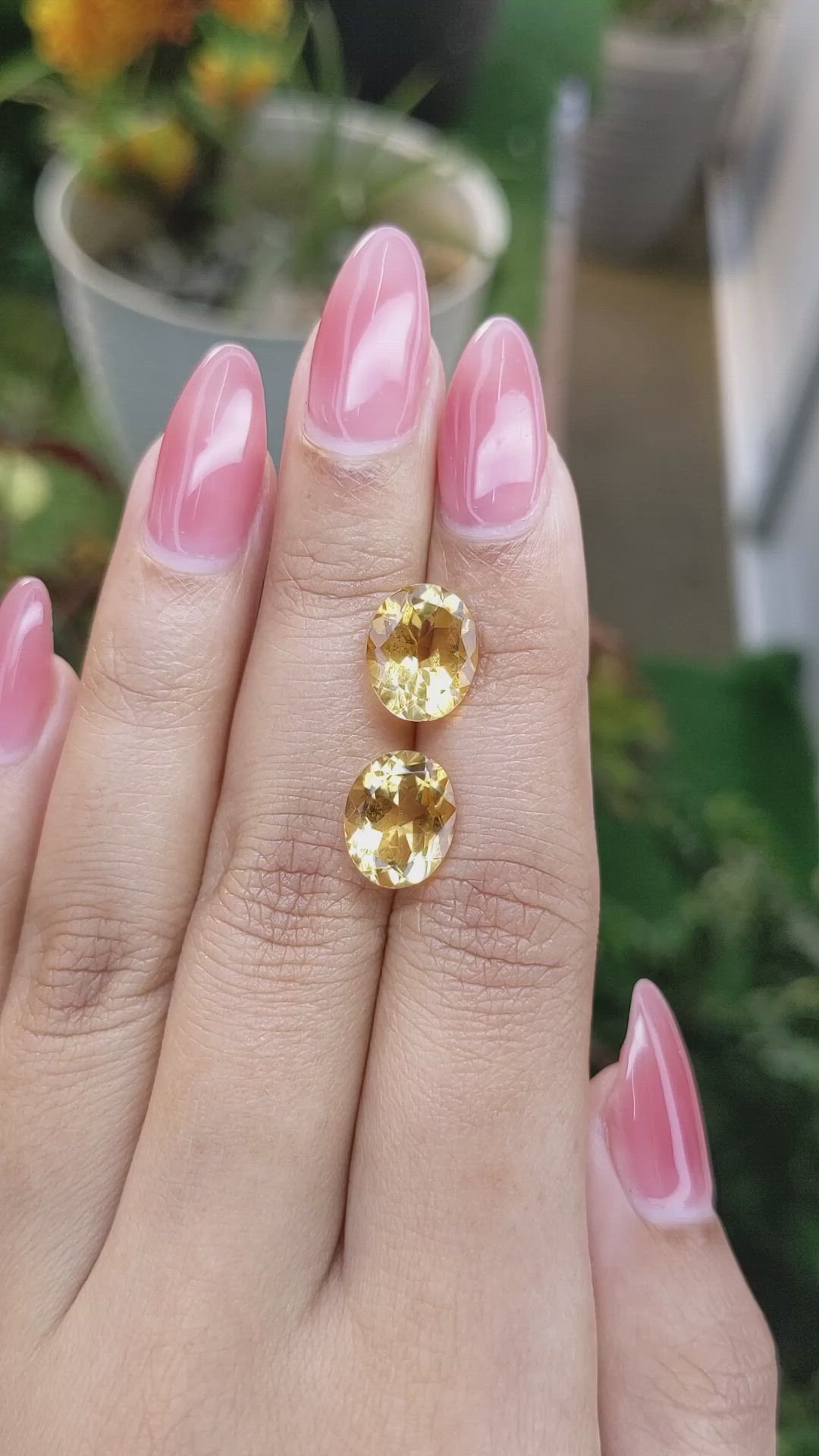 6.33&nbsp;Ct.Tw.Total Carat Weight Citrine Pair from Brazil Size Video