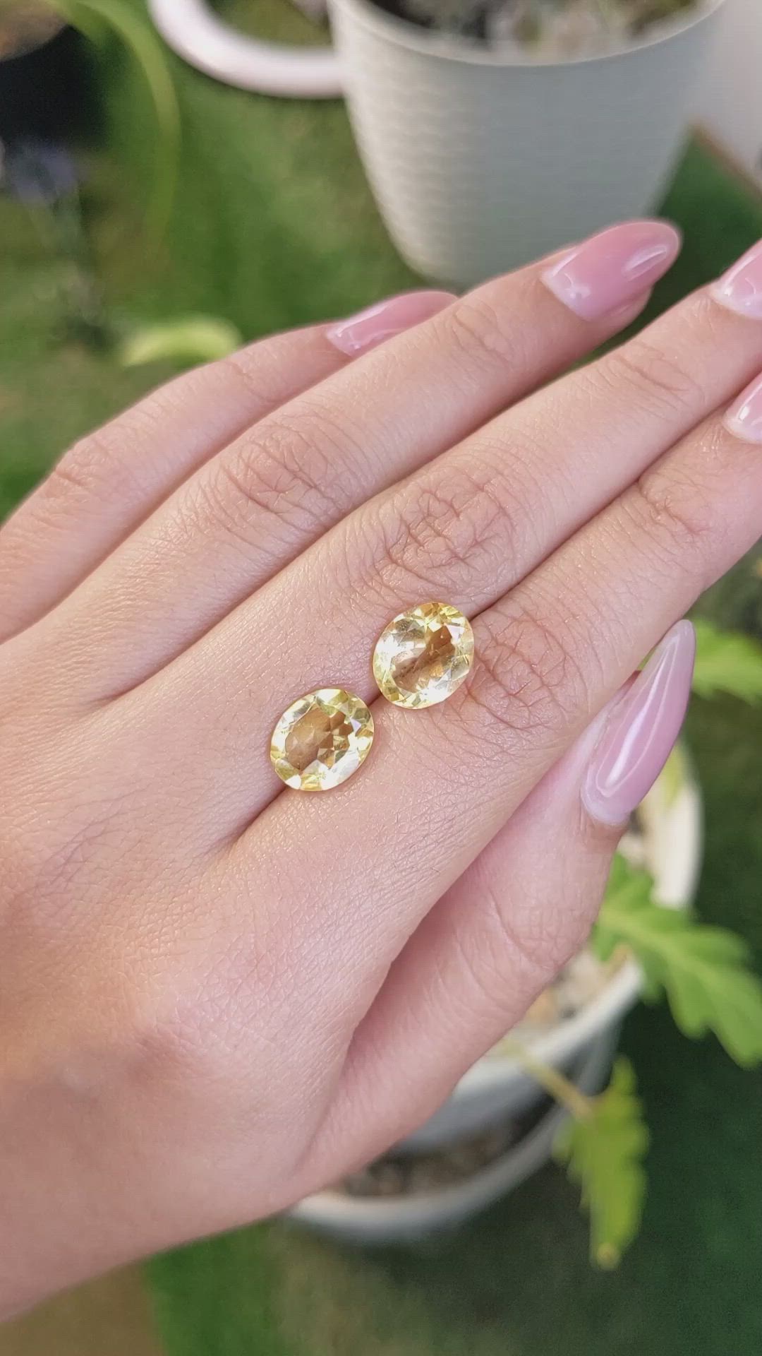 5.19&nbsp;Ct.Tw.Total Carat Weight Citrine Pair from Brazil Size Video