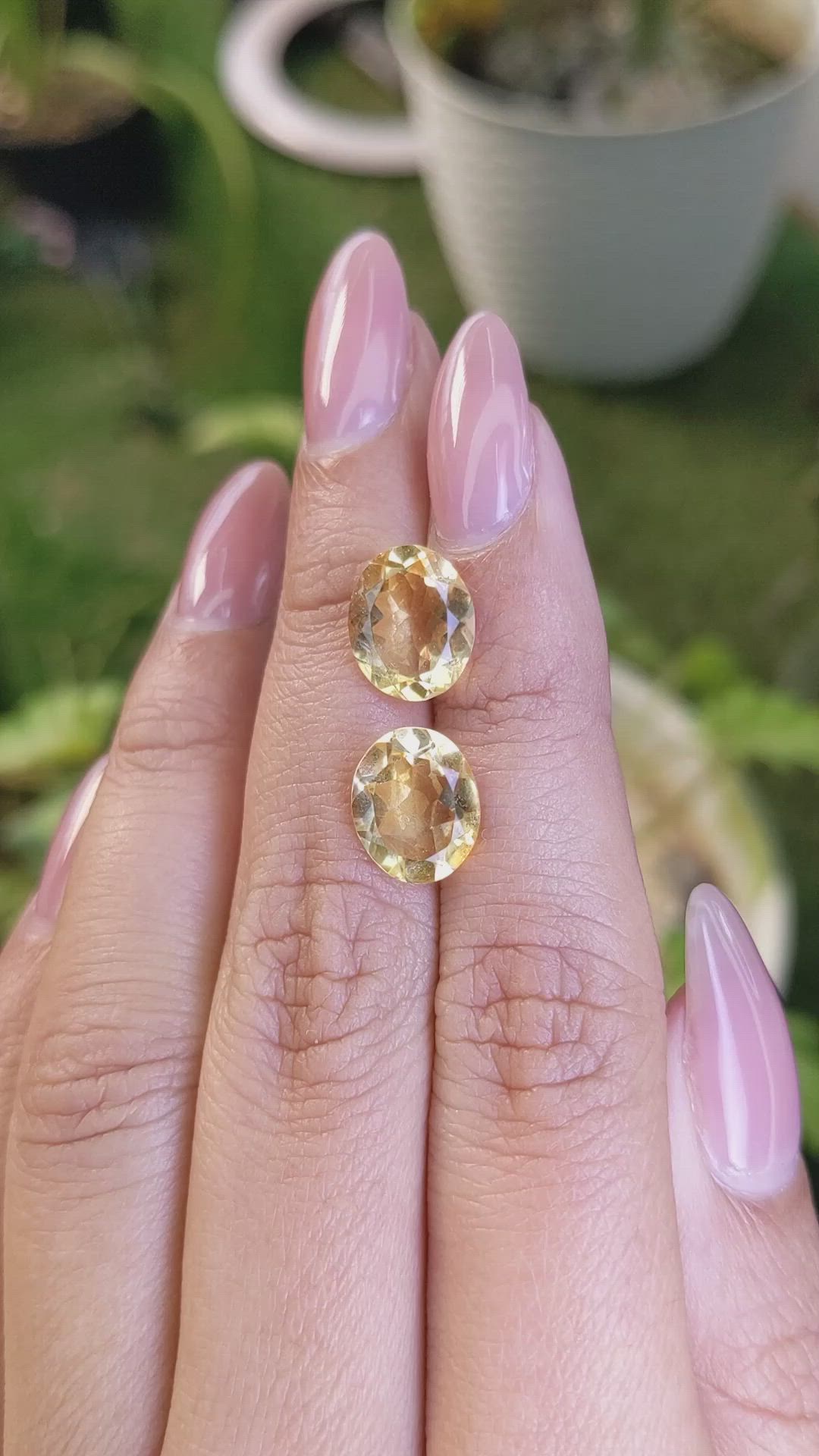 5.19&nbsp;Ct.Tw.Total Carat Weight Citrine Pair from Brazil Size Video