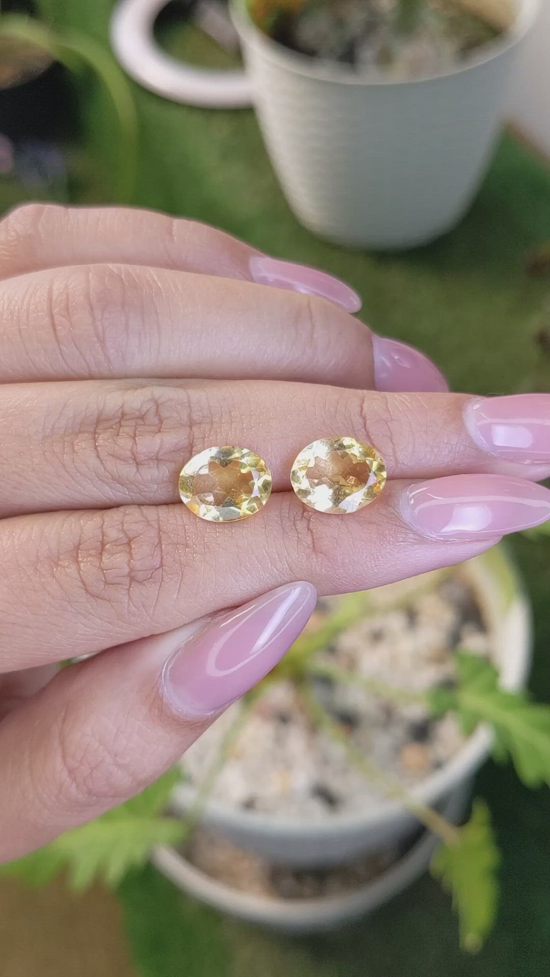 5.19&nbsp;Ct.Tw.Total Carat Weight Citrine Pair from Brazil Size Video