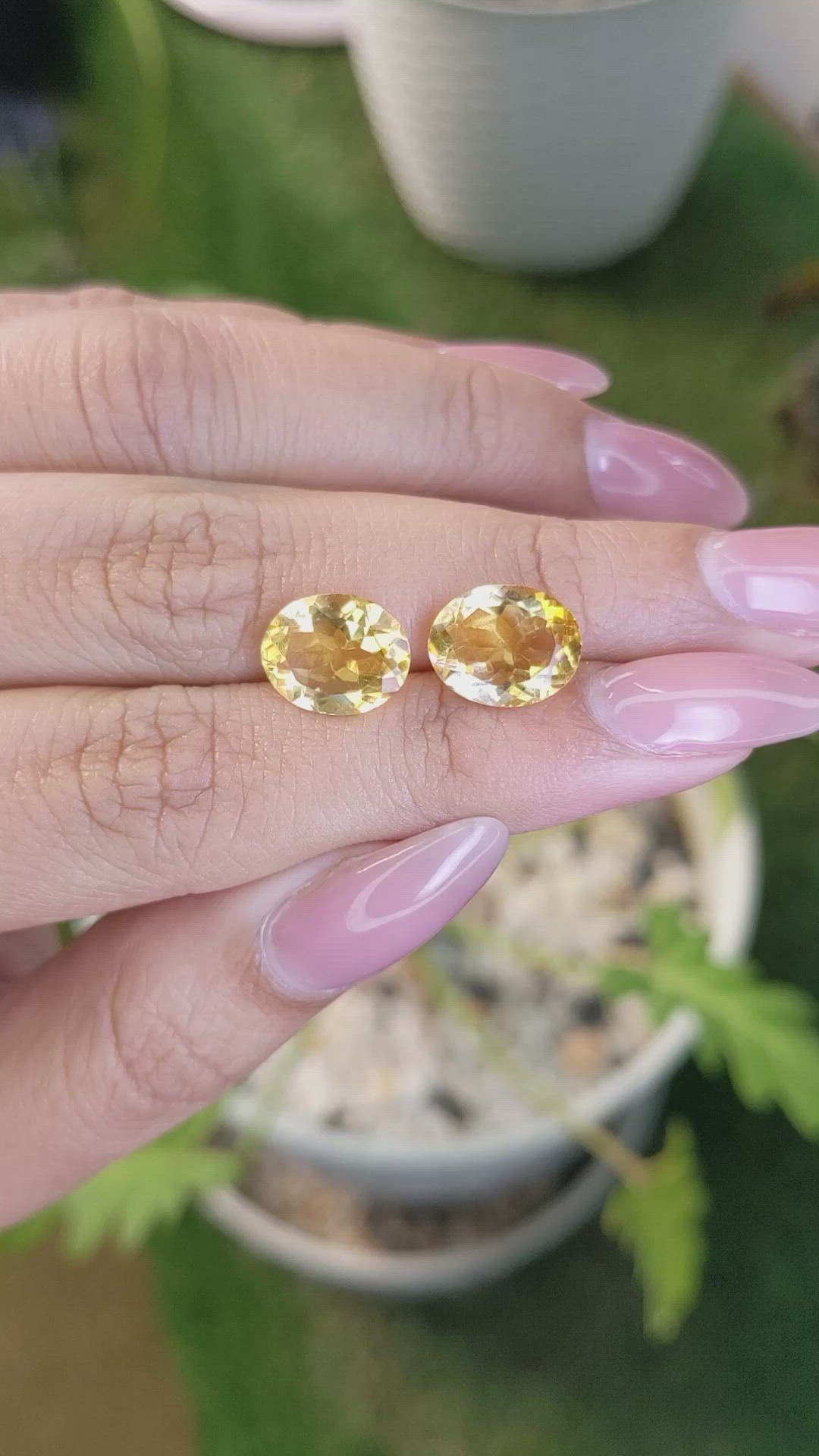 5.39&nbsp;Ct.Tw.Total Carat Weight Citrine Pair from Brazil Size Video