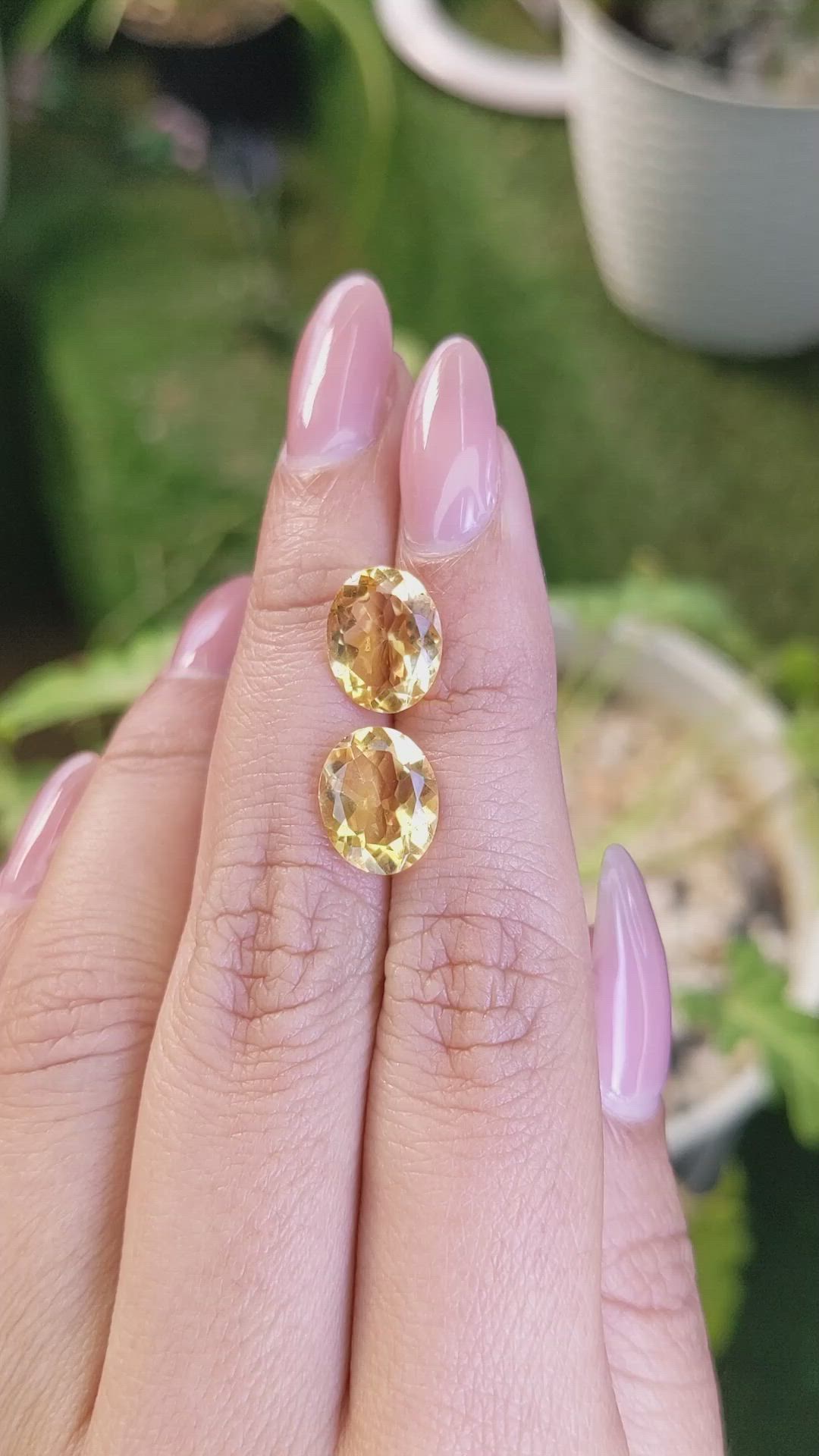 5.39&nbsp;Ct.Tw.Total Carat Weight Citrine Pair from Brazil Size Video