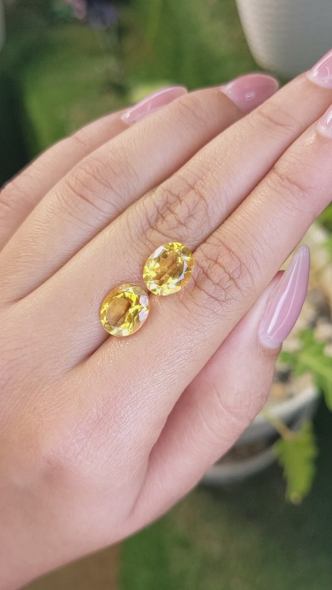 5.90&nbsp;Ct.Tw.Total Carat Weight Citrine Pair from Brazil Size Video