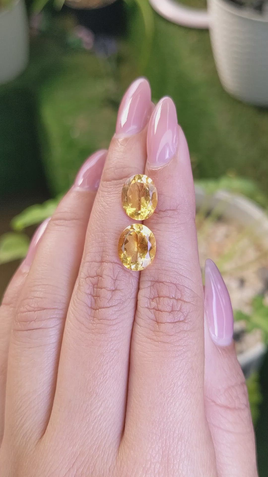 5.90&nbsp;Ct.Tw.Total Carat Weight Citrine Pair from Brazil Size Video