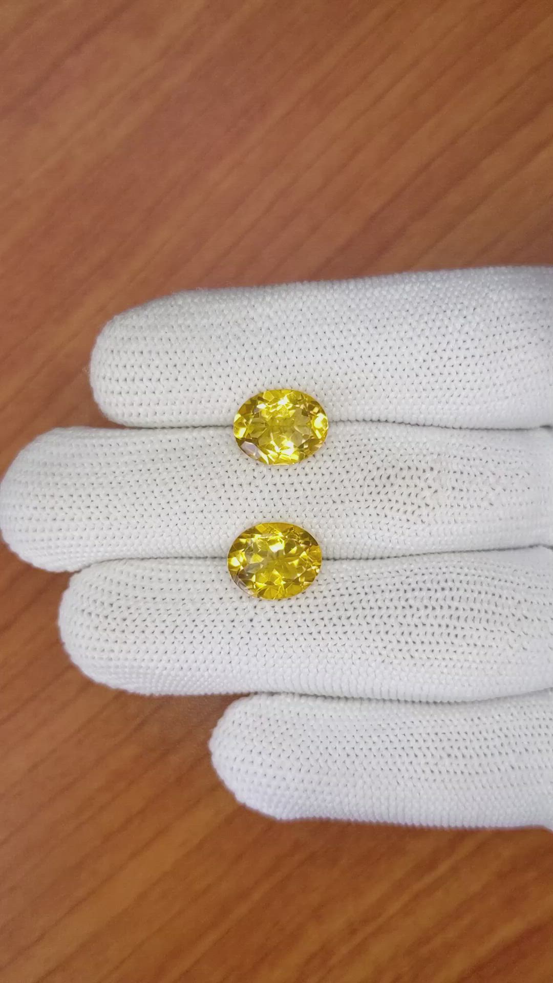 5.90&nbsp;Ct.Tw.Total Carat Weight Citrine Pair from Brazil Size Video