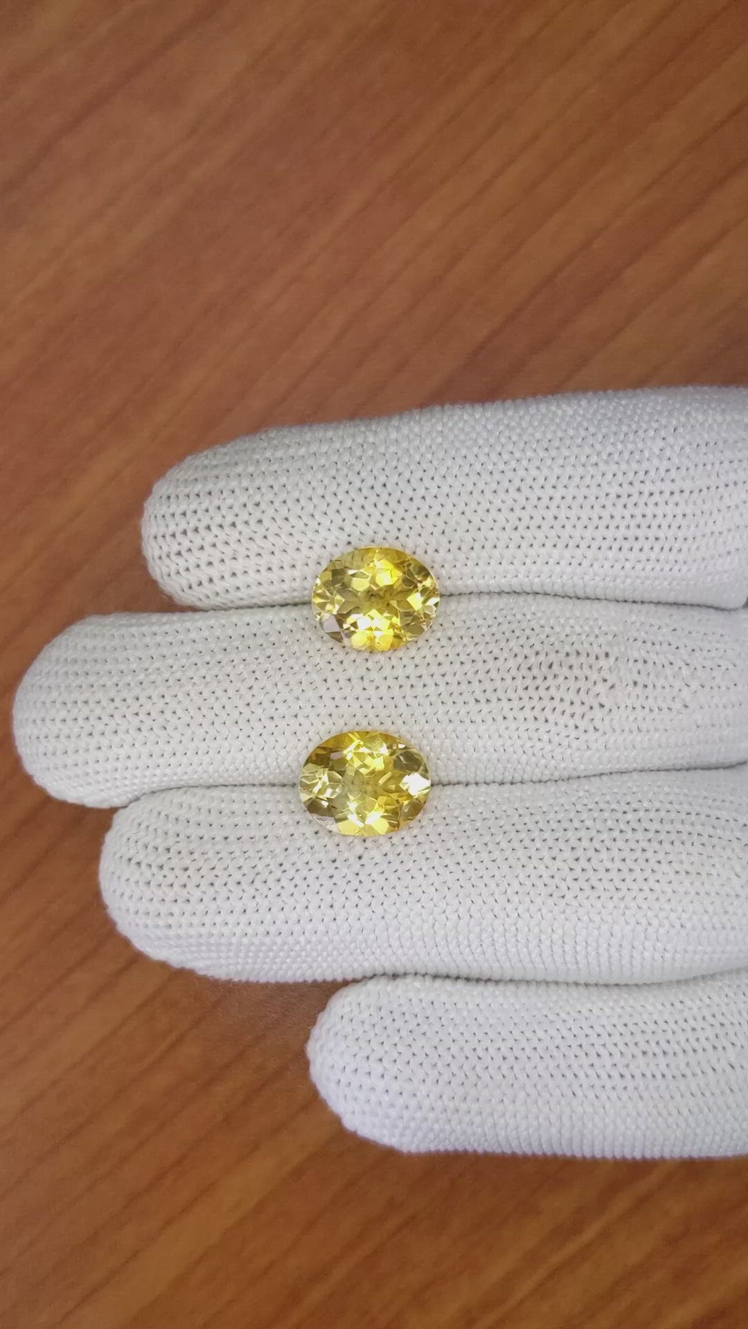 6.18&nbsp;Ct.Tw.Total Carat Weight Citrine Pair from Brazil Size Video