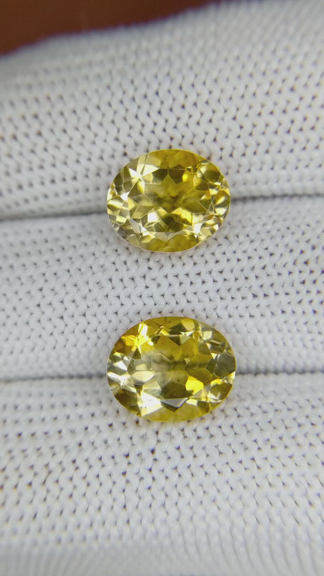 6.18&nbsp;Ct.Tw.Total Carat Weight Citrine Pair from Brazil Size Video