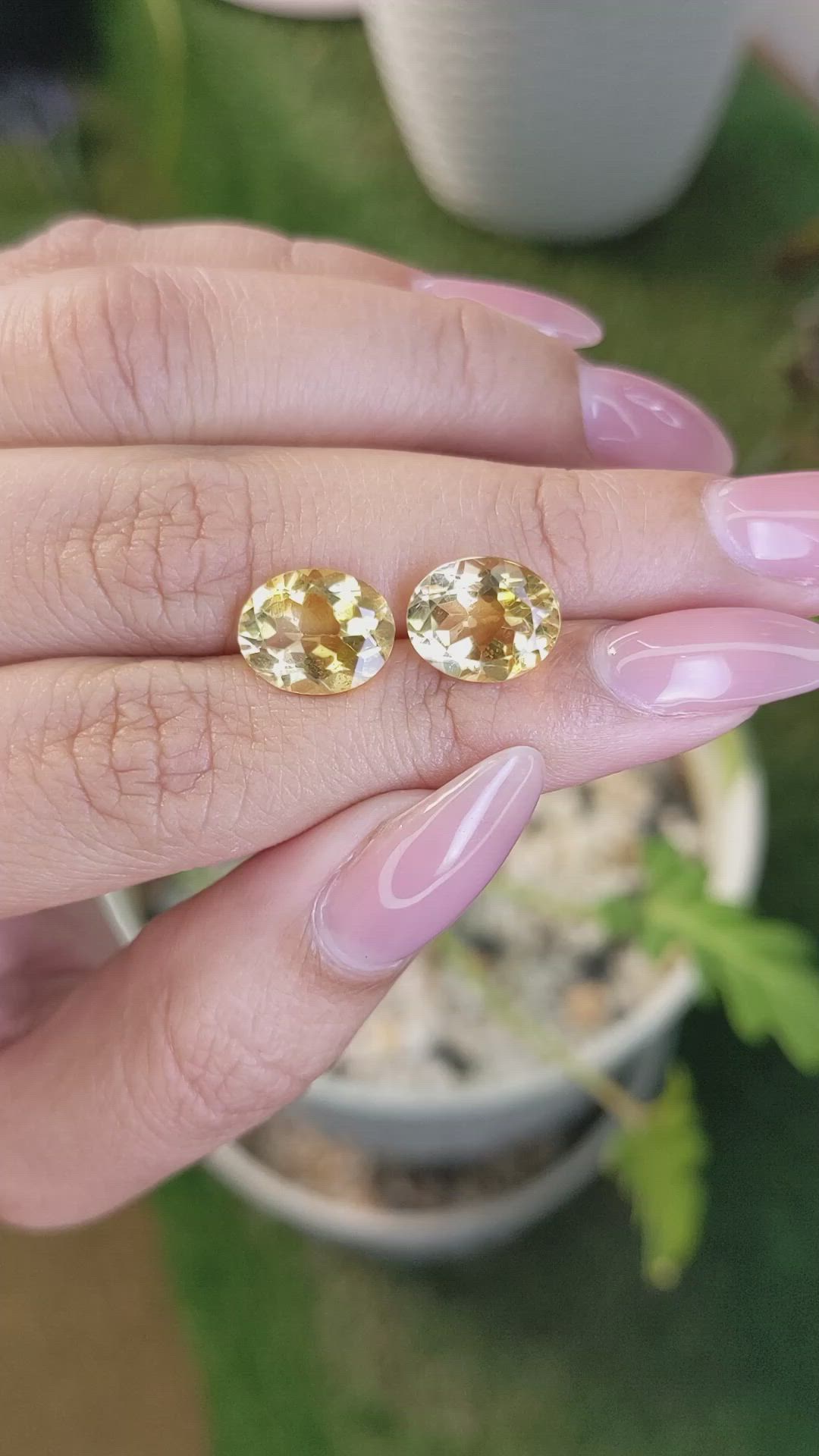 6.18&nbsp;Ct.Tw.Total Carat Weight Citrine Pair from Brazil Size Video