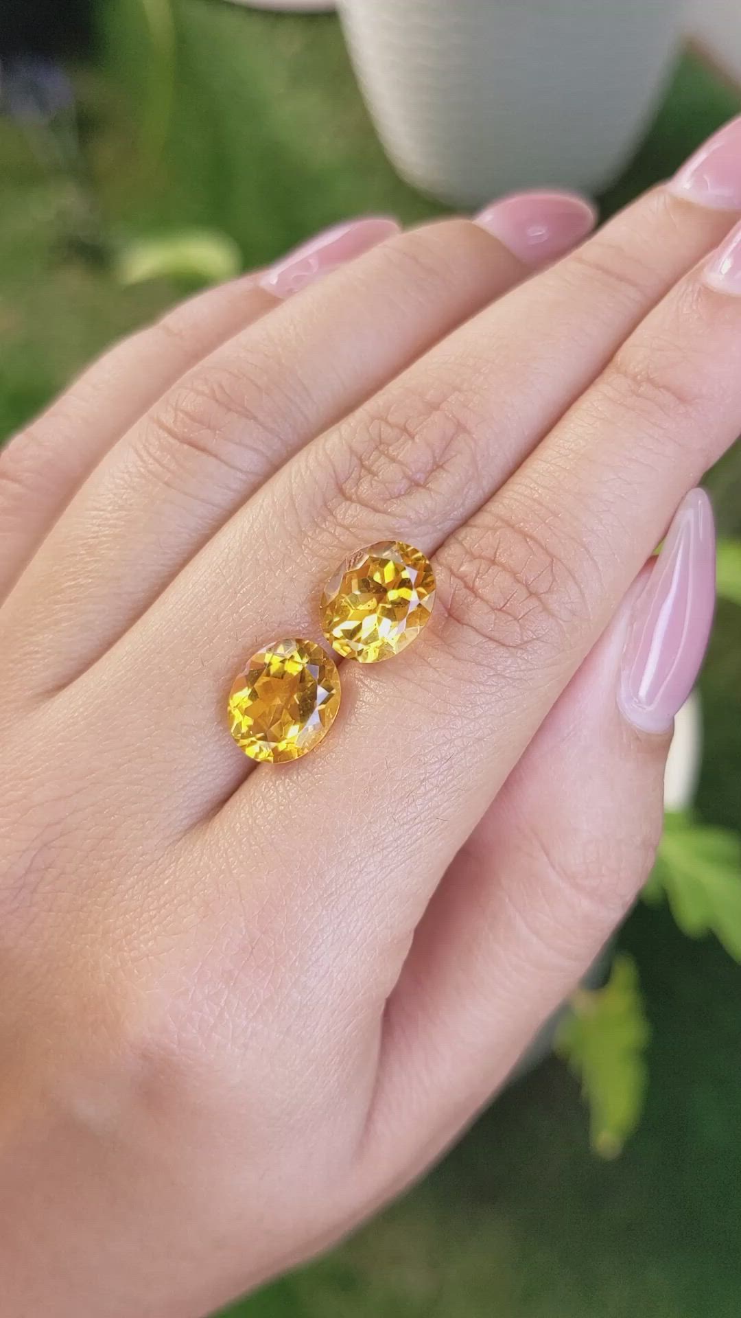 6.91&nbsp;Ct.Tw.Total Carat Weight Citrine Pair from Brazil Size Video