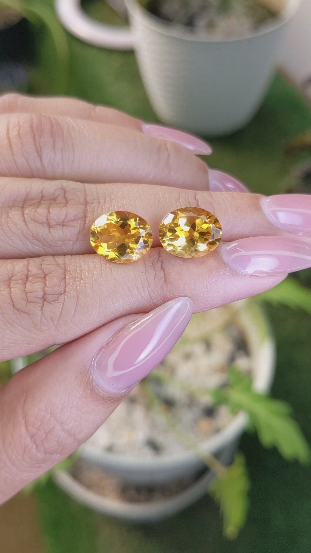 6.91&nbsp;Ct.Tw.Total Carat Weight Citrine Pair from Brazil Size Video