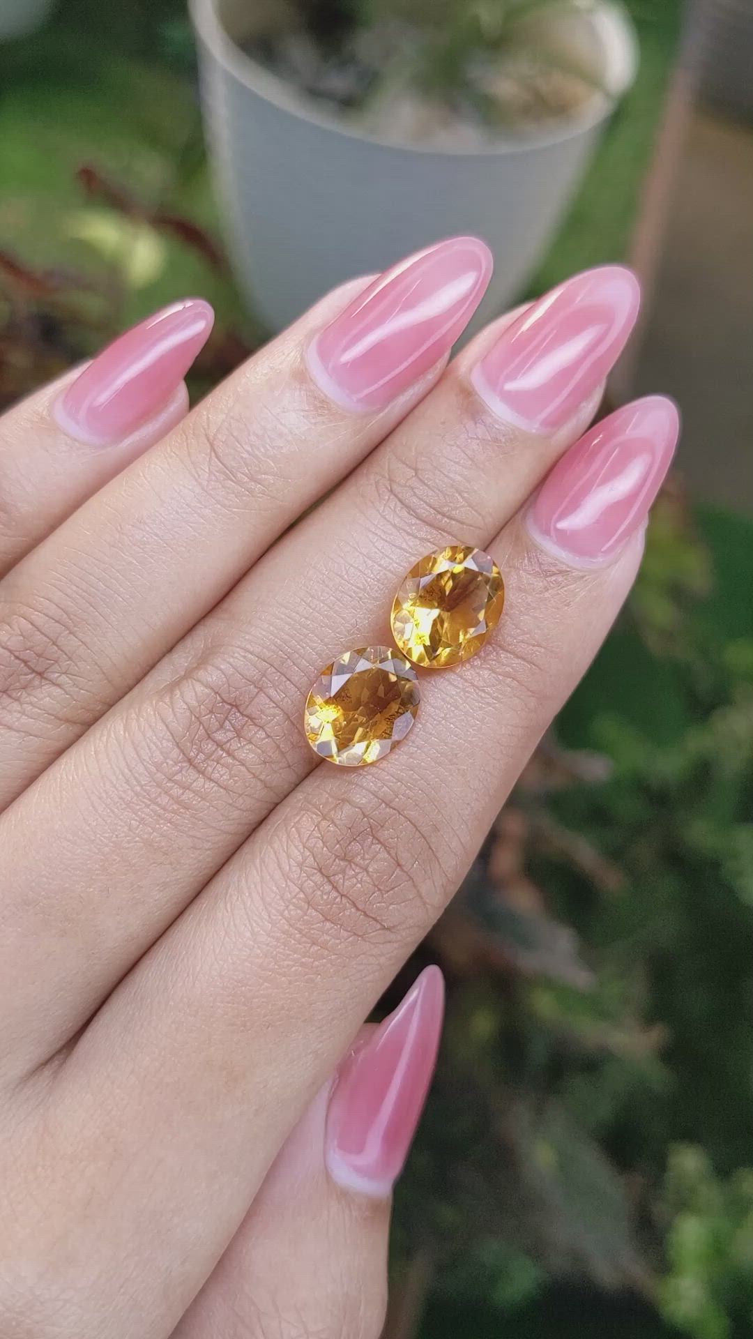 6.03&nbsp;Ct.Tw.Total Carat Weight Citrine Pair from Brazil Size Video