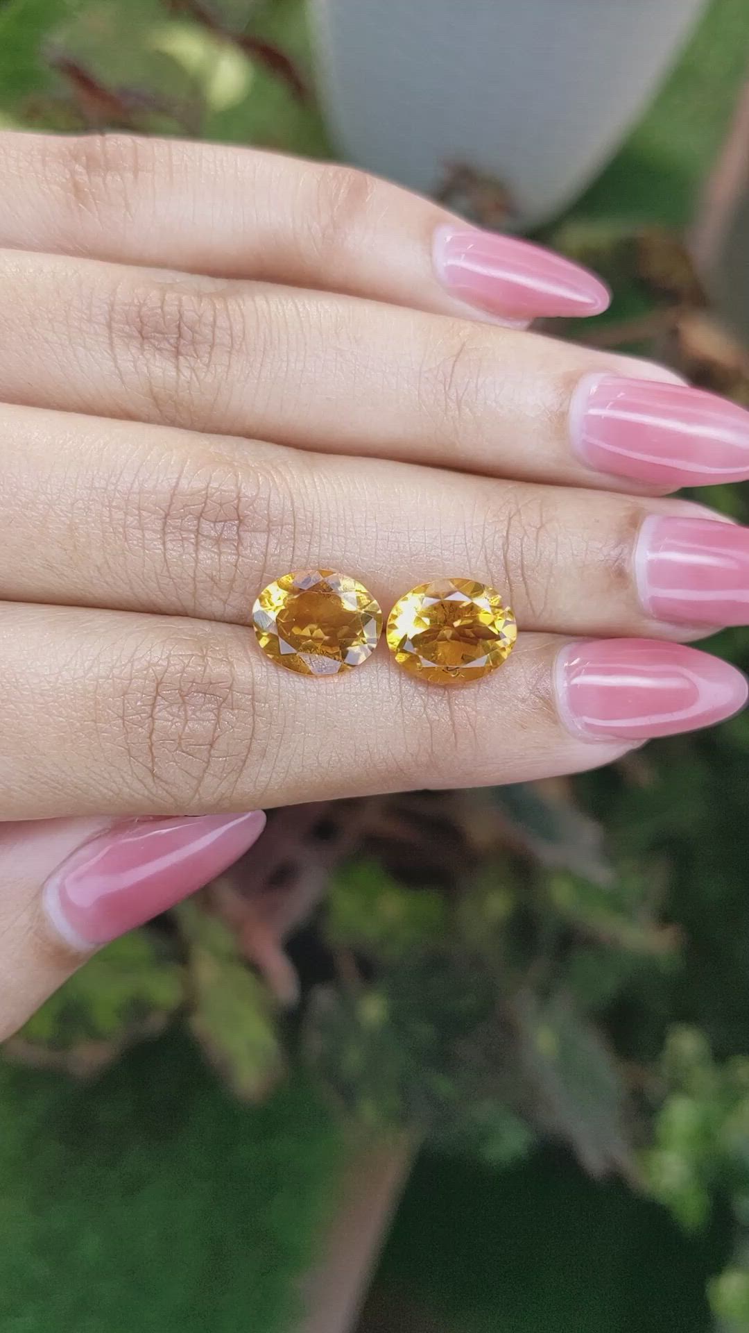 6.03&nbsp;Ct.Tw.Total Carat Weight Citrine Pair from Brazil Size Video
