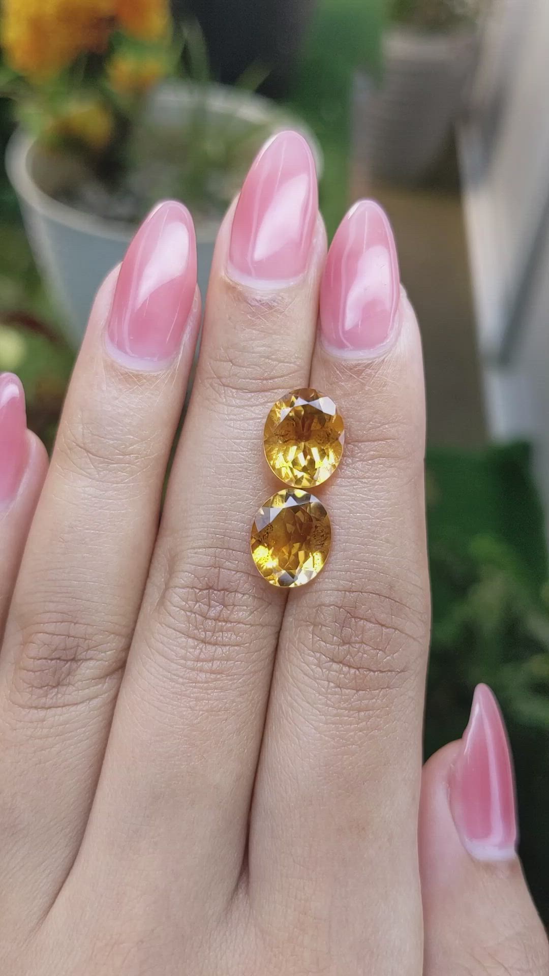 6.03&nbsp;Ct.Tw.Total Carat Weight Citrine Pair from Brazil Size Video
