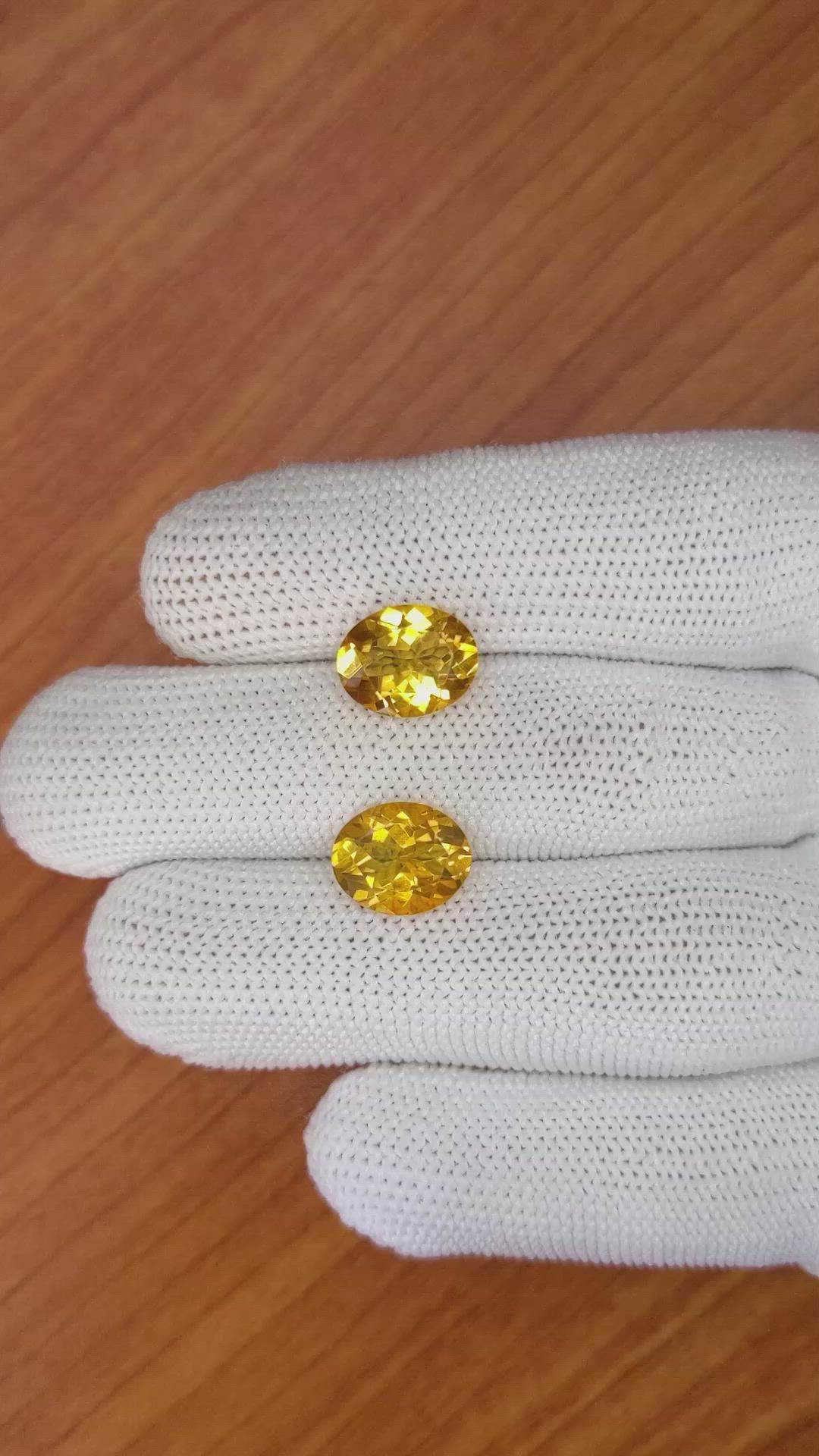5.47&nbsp;Ct.Tw.Total Carat Weight Citrine Pair from Brazil Size Video
