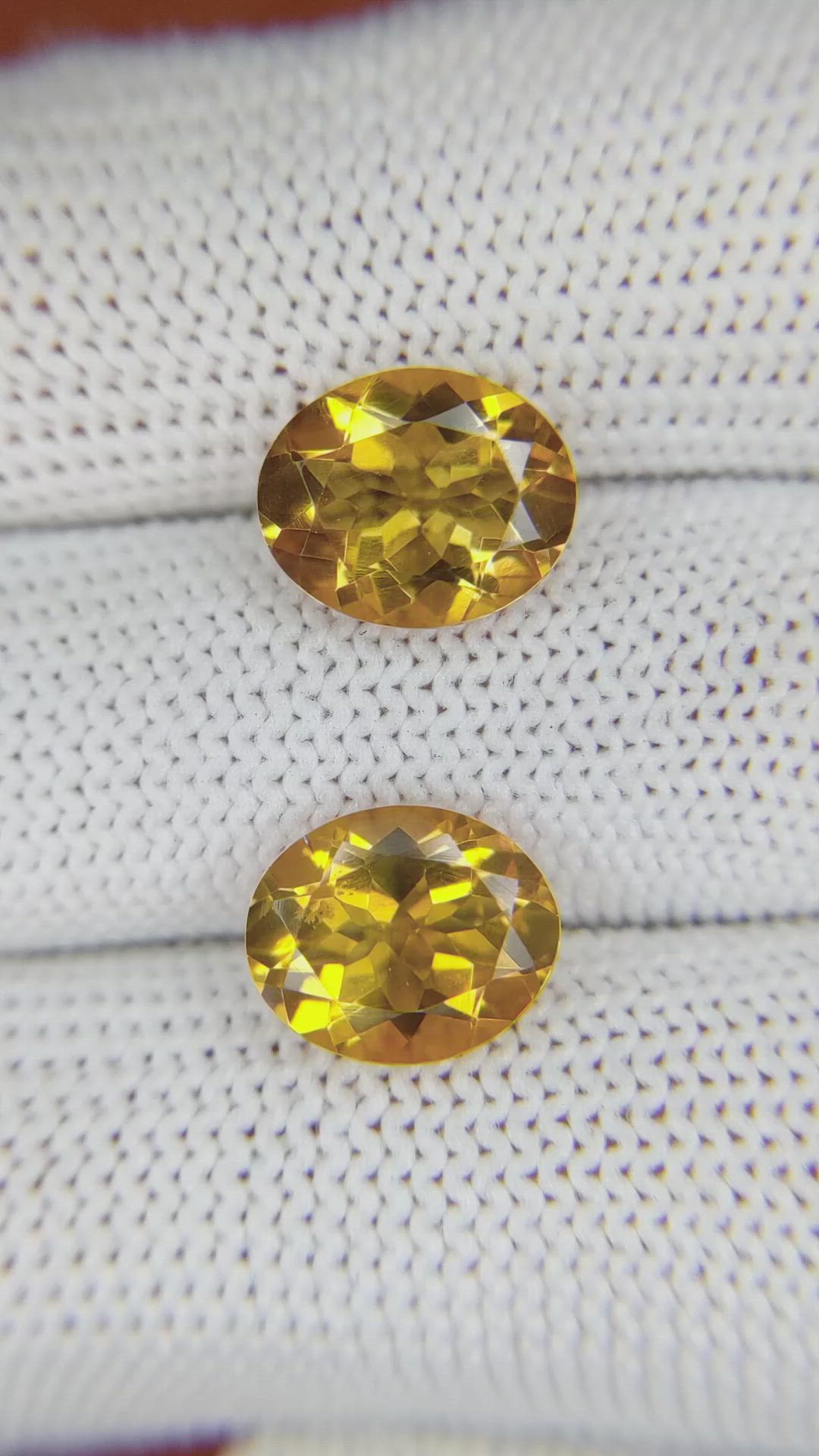 5.47&nbsp;Ct.Tw.Total Carat Weight Citrine Pair from Brazil Size Video