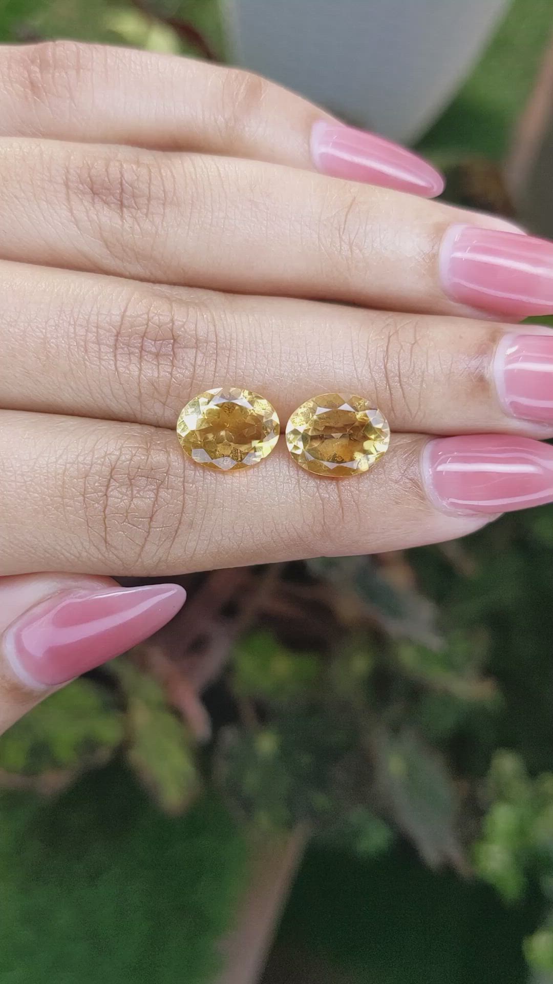 5.90&nbsp;Ct.Tw.Total Carat Weight Citrine Pair from Brazil Size Video