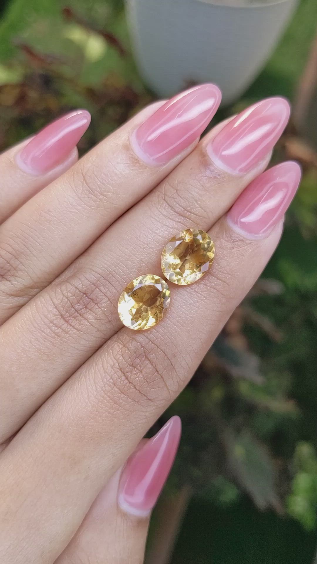 5.90&nbsp;Ct.Tw.Total Carat Weight Citrine Pair from Brazil Size Video