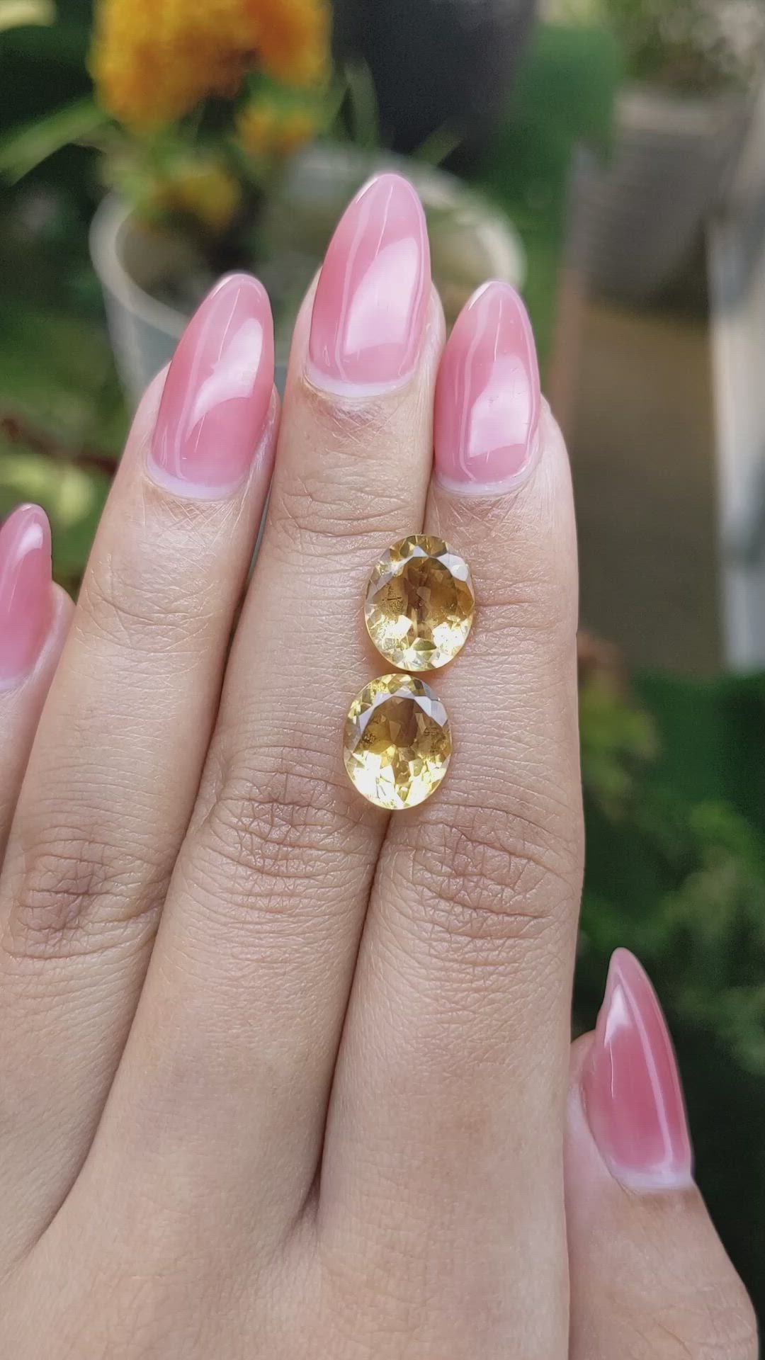 5.90&nbsp;Ct.Tw.Total Carat Weight Citrine Pair from Brazil Size Video