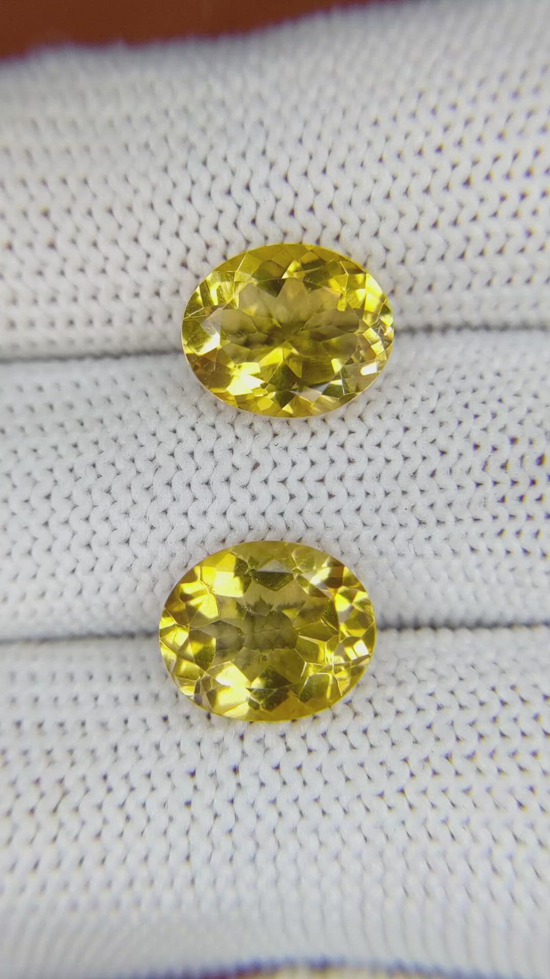 5.90&nbsp;Ct.Tw.Total Carat Weight Citrine Pair from Brazil Size Video
