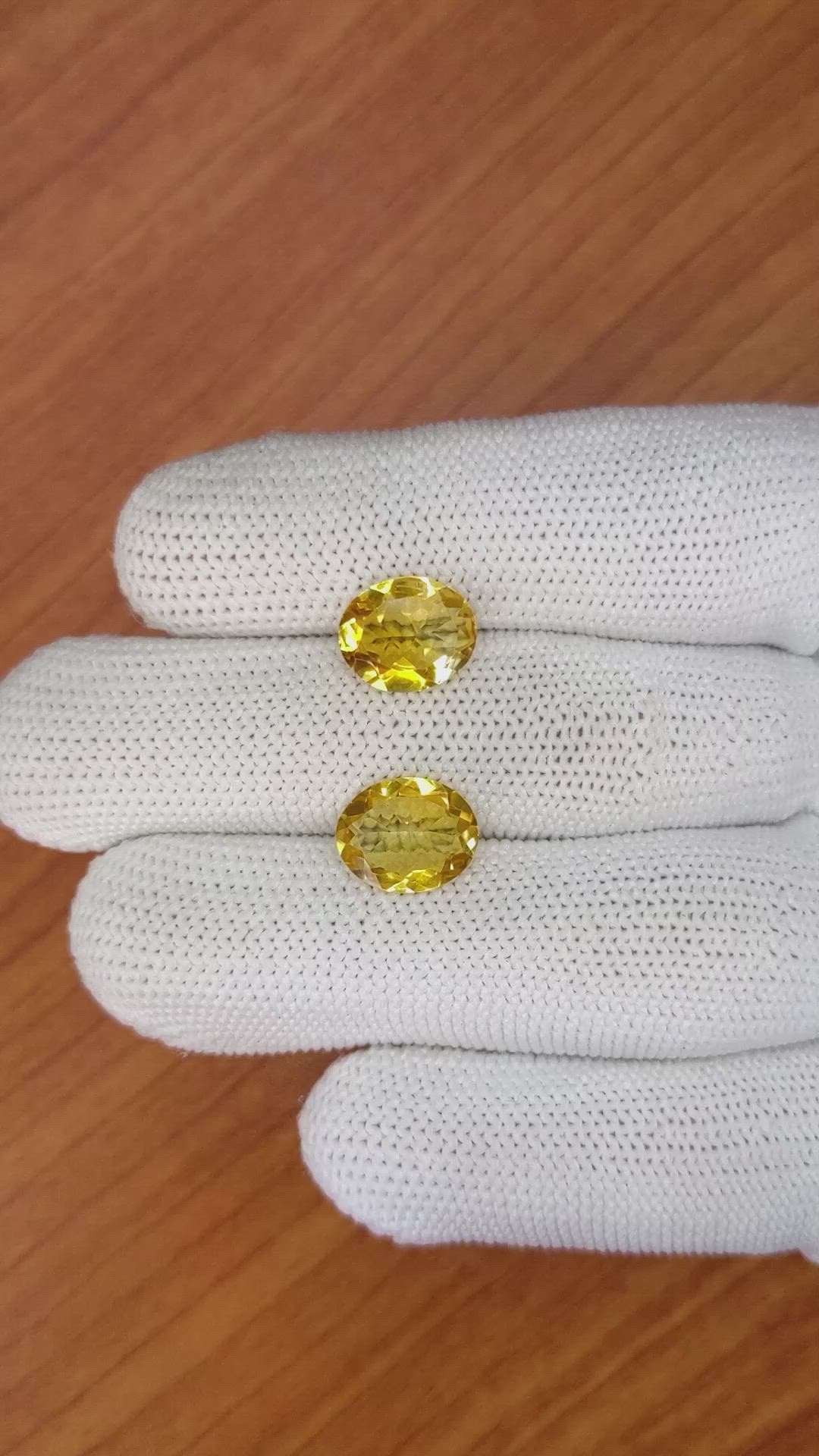4.60&nbsp;Ct.Tw.Total Carat Weight Citrine Pair from Brazil Size Video