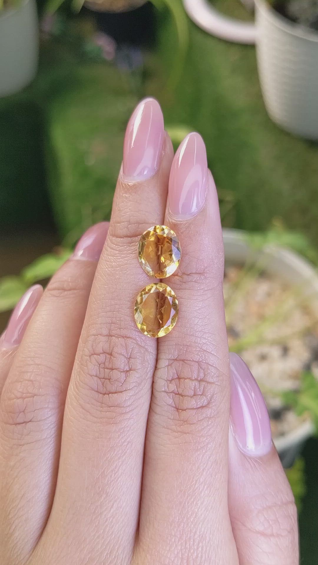 4.60&nbsp;Ct.Tw.Total Carat Weight Citrine Pair from Brazil Size Video