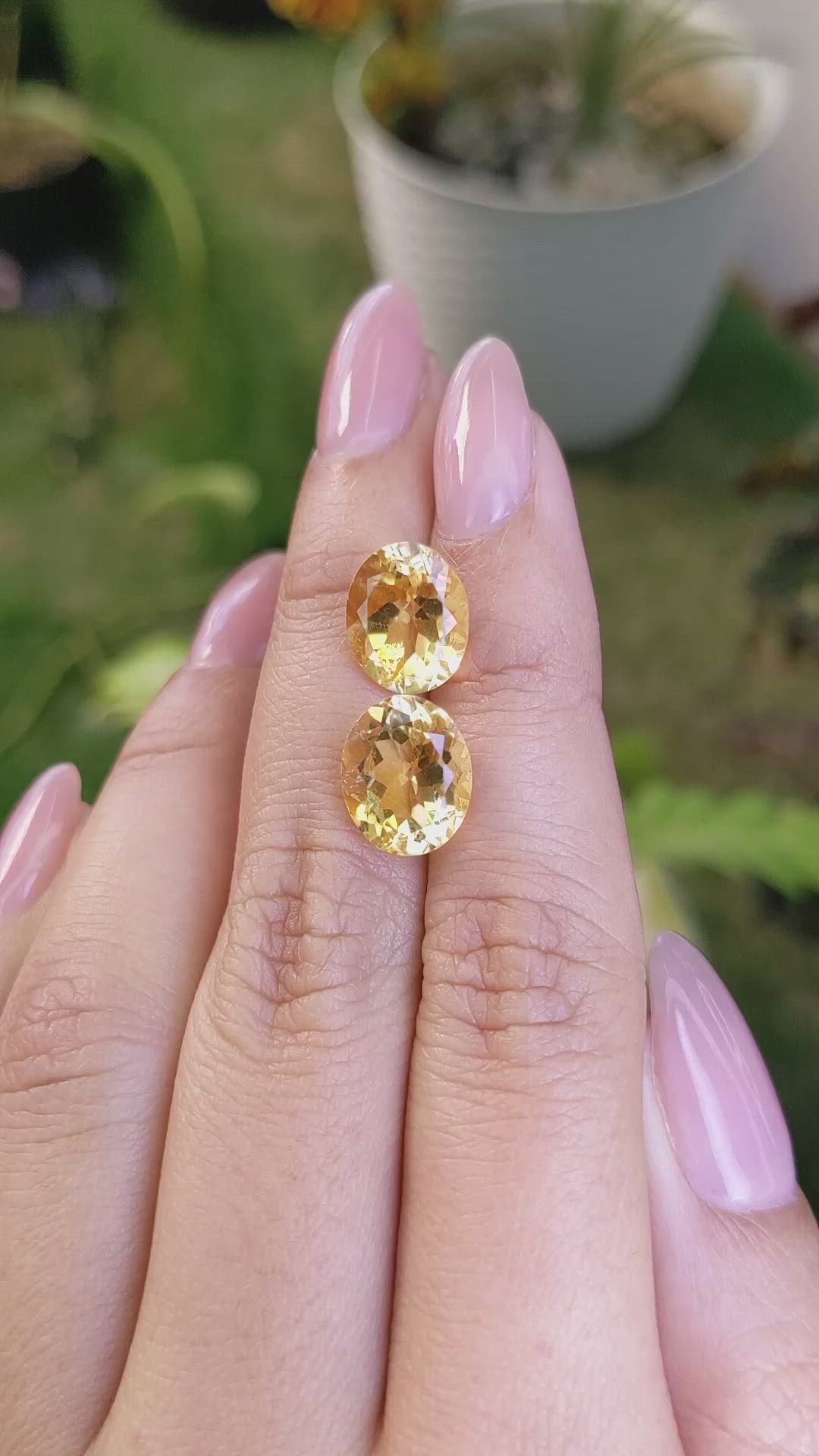 7.39&nbsp;Ct.Tw.Total Carat Weight Citrine Pair from Brazil Size Video