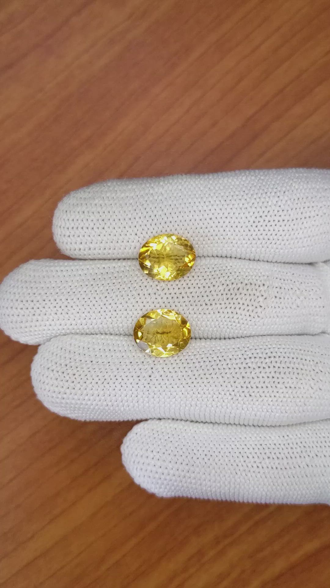 5.63&nbsp;Ct.Tw.Total Carat Weight Citrine Pair from Brazil Size Video